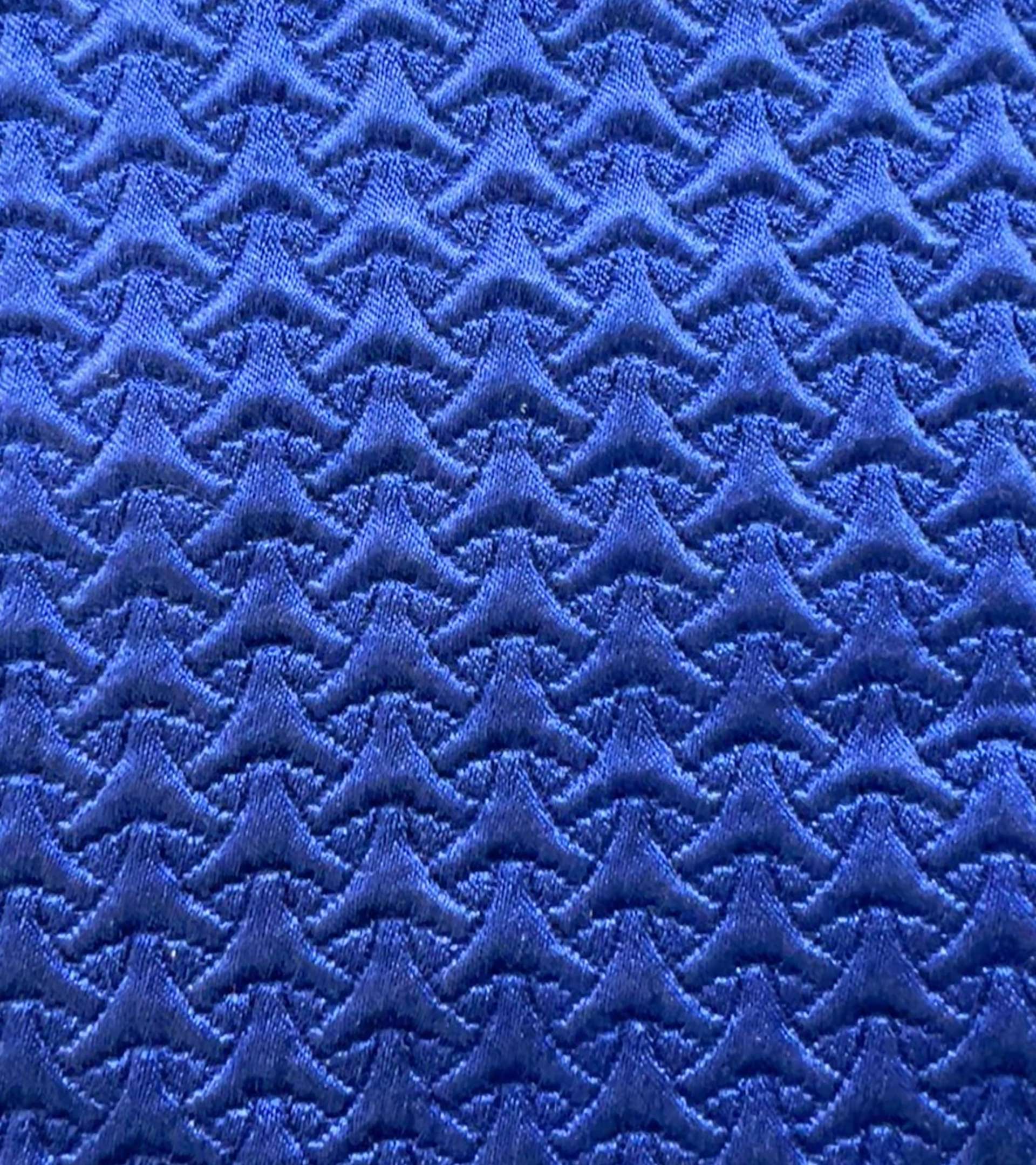 Vintage Geometric Silk & Wool  in Electric Blue "ABRAHAM"