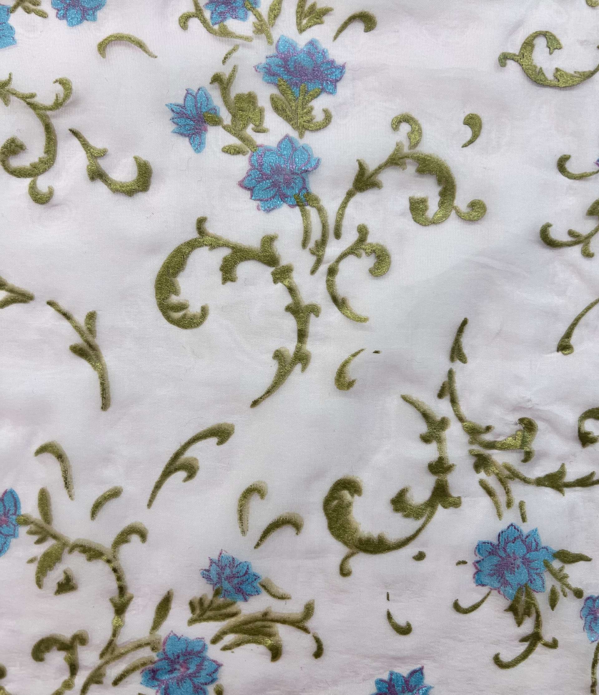 Metallic Foil Printed Pure Silk Chiffon 