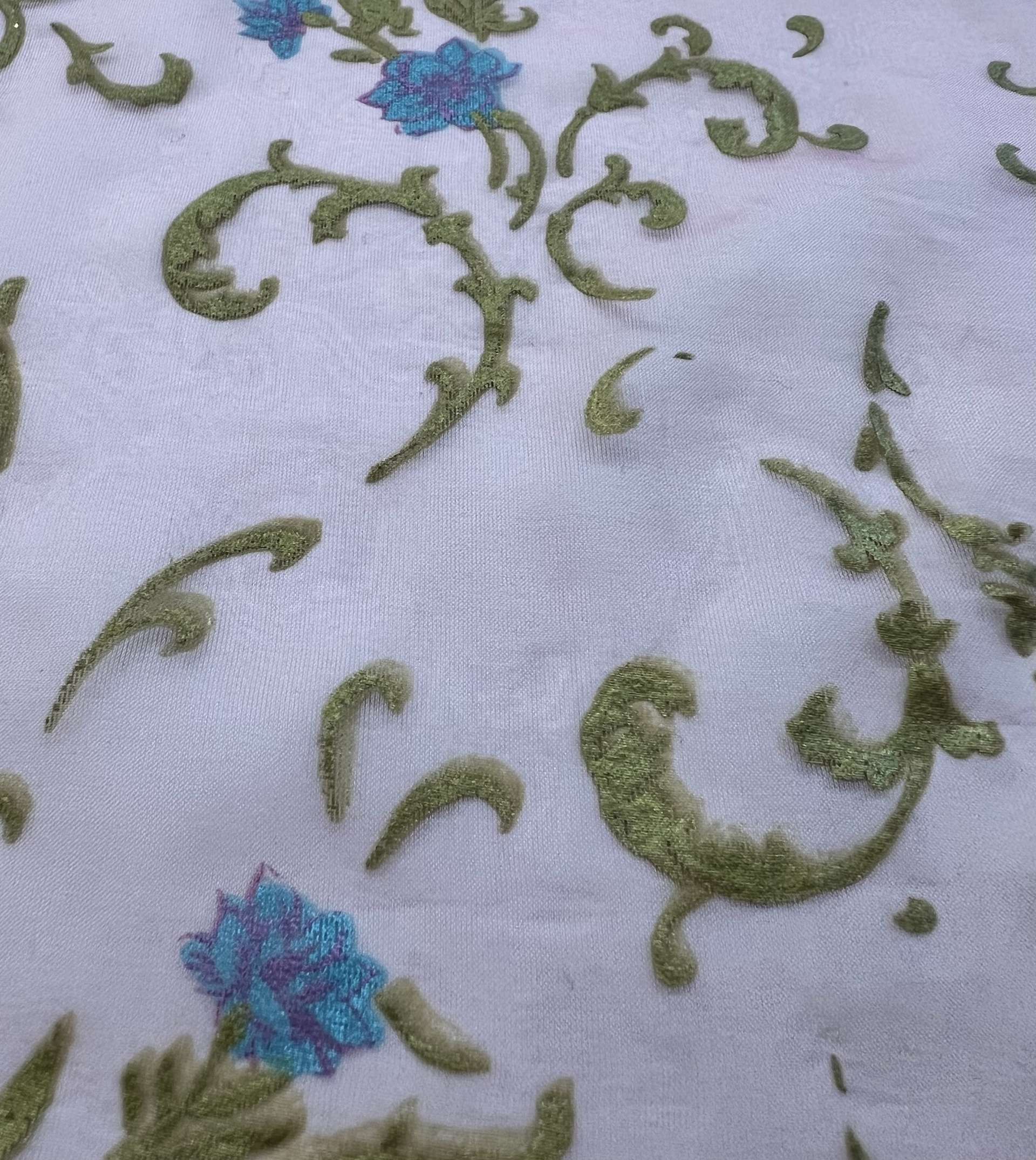 Metallic Foil Printed Pure Silk Chiffon 