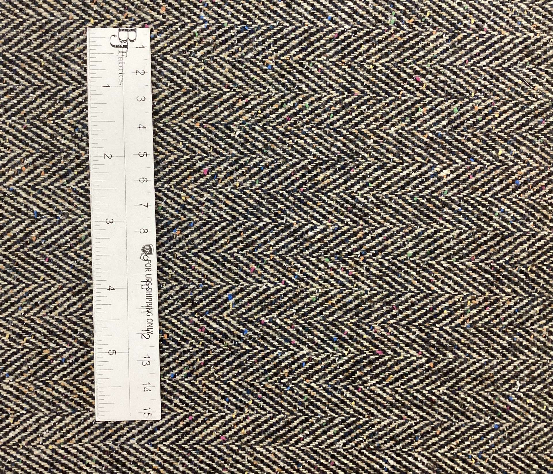 Made in Italy 100% Wool Herringbone Tweed In Navy, Tan & Multi Colours Drop