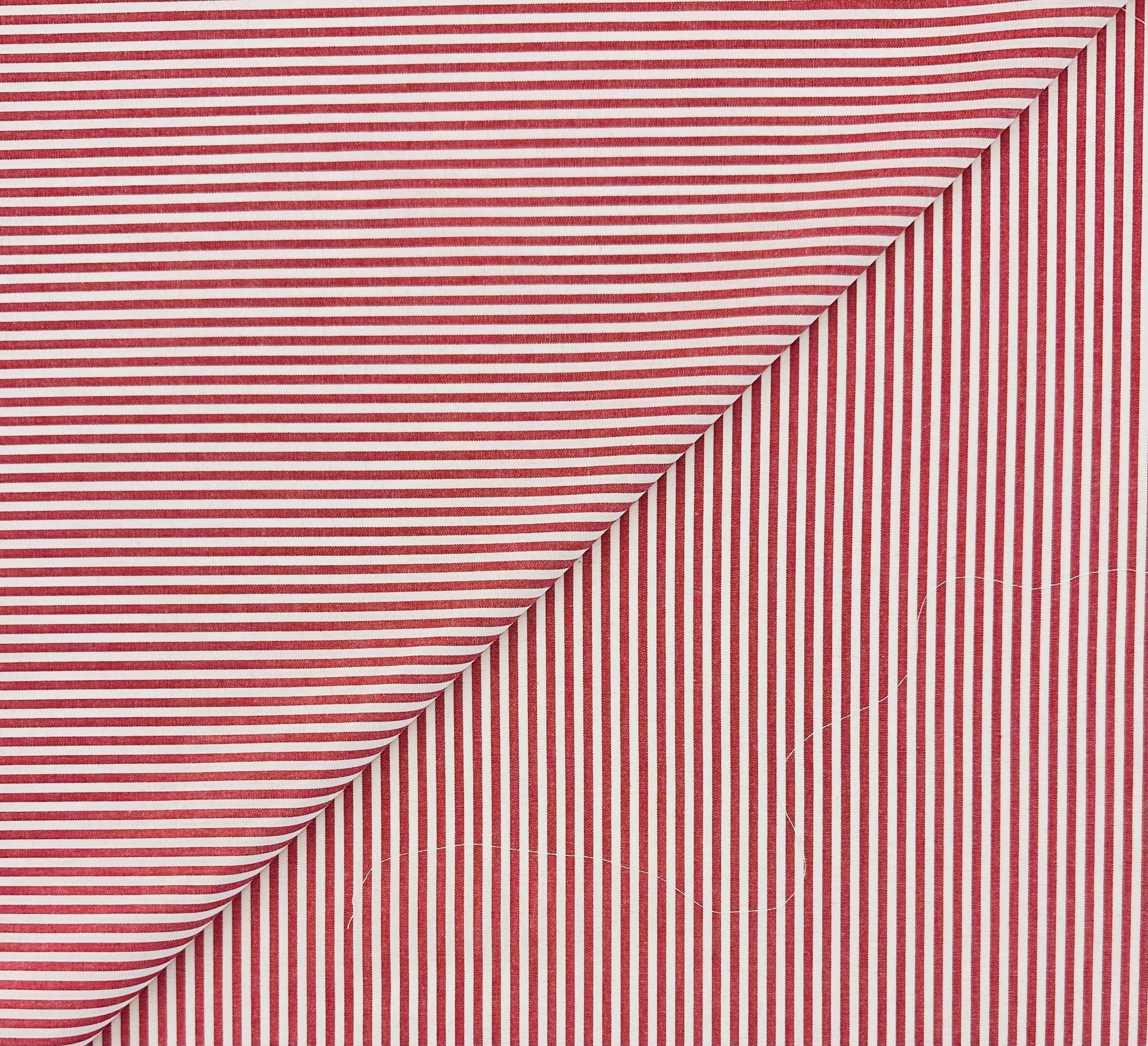 Sustainable Cotton Yarn Dye Shirting Narrow Stripe in Red