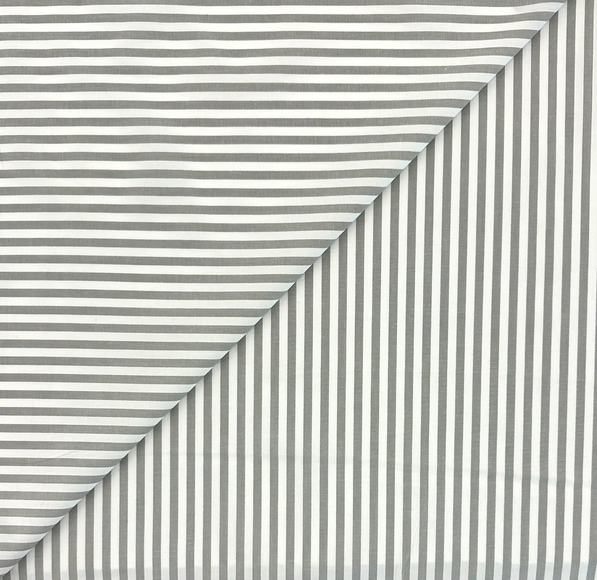 Sustainable Cotton Yarn Dye Shirting Stripe in Concrete