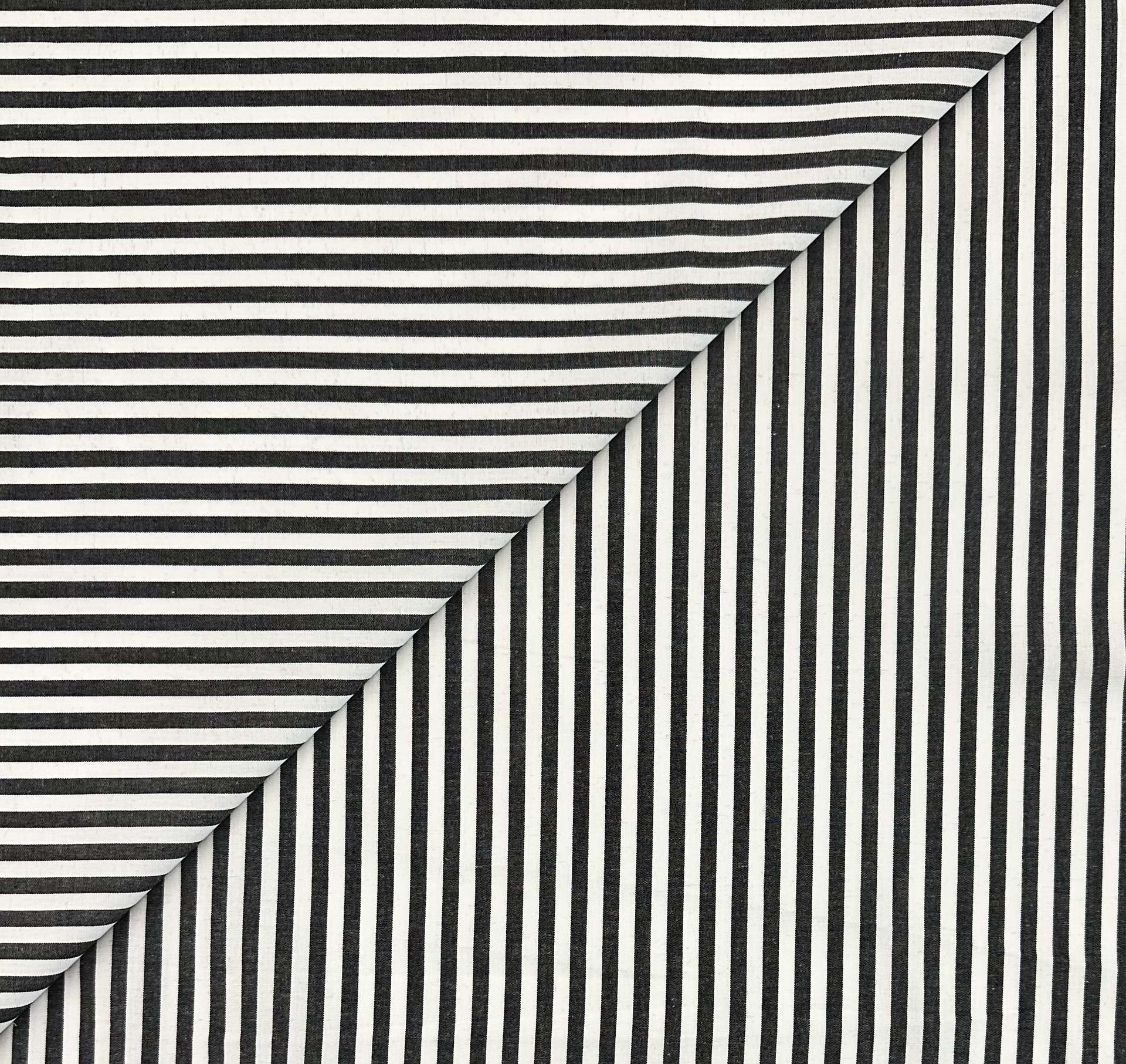 Sustainable Cotton Yarn Dye Shirting Stripe in Black