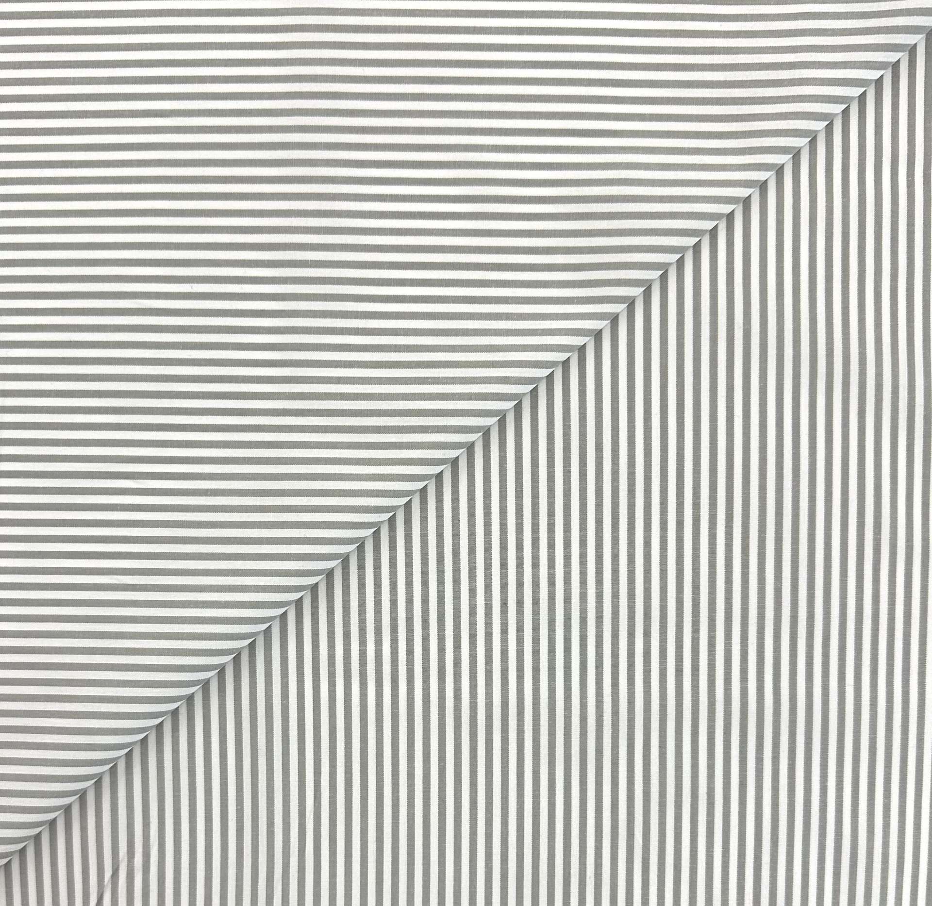 Sustainable Cotton Yarn Dye Shirting Narrow Stripe in Concrete