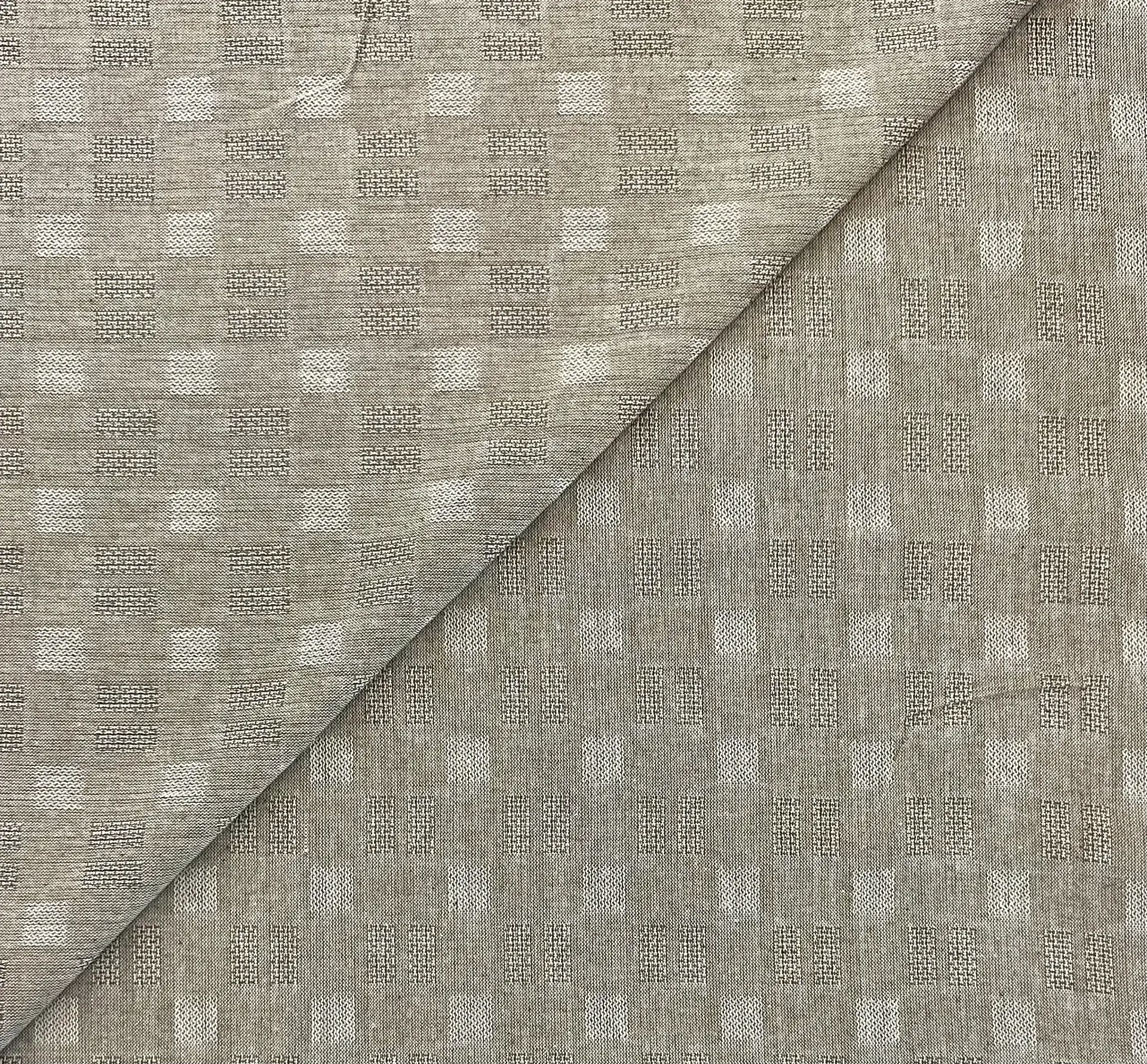 Woven Cotton Novelty Check in Greywood