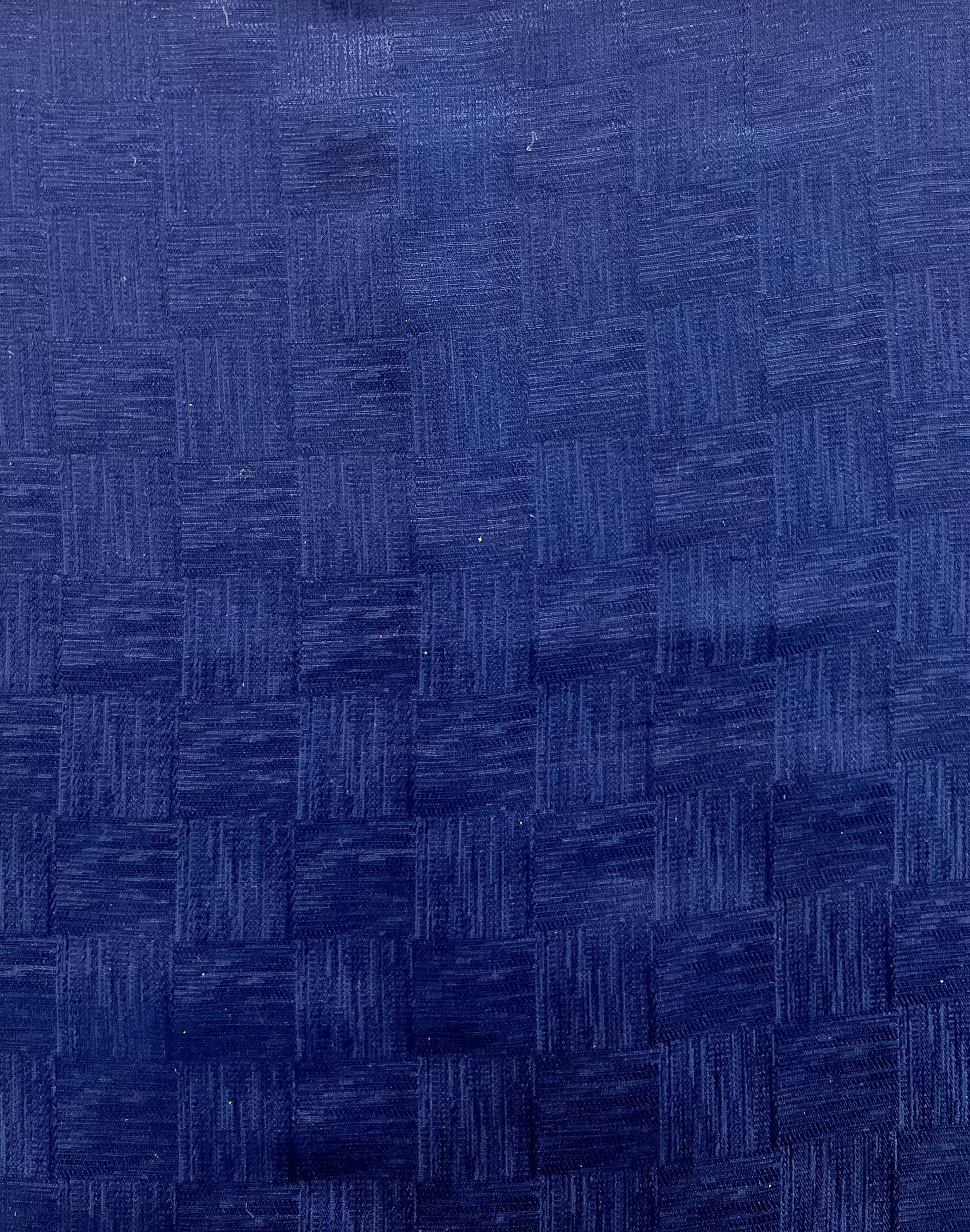 Made in Italy Pure Silk Textured Check Jacquard in Navy