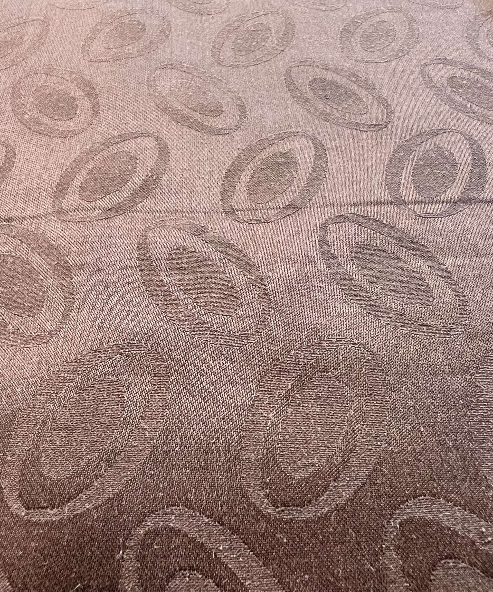 Made in Italy Pure Silk Floating Oval Jacquard in Brown