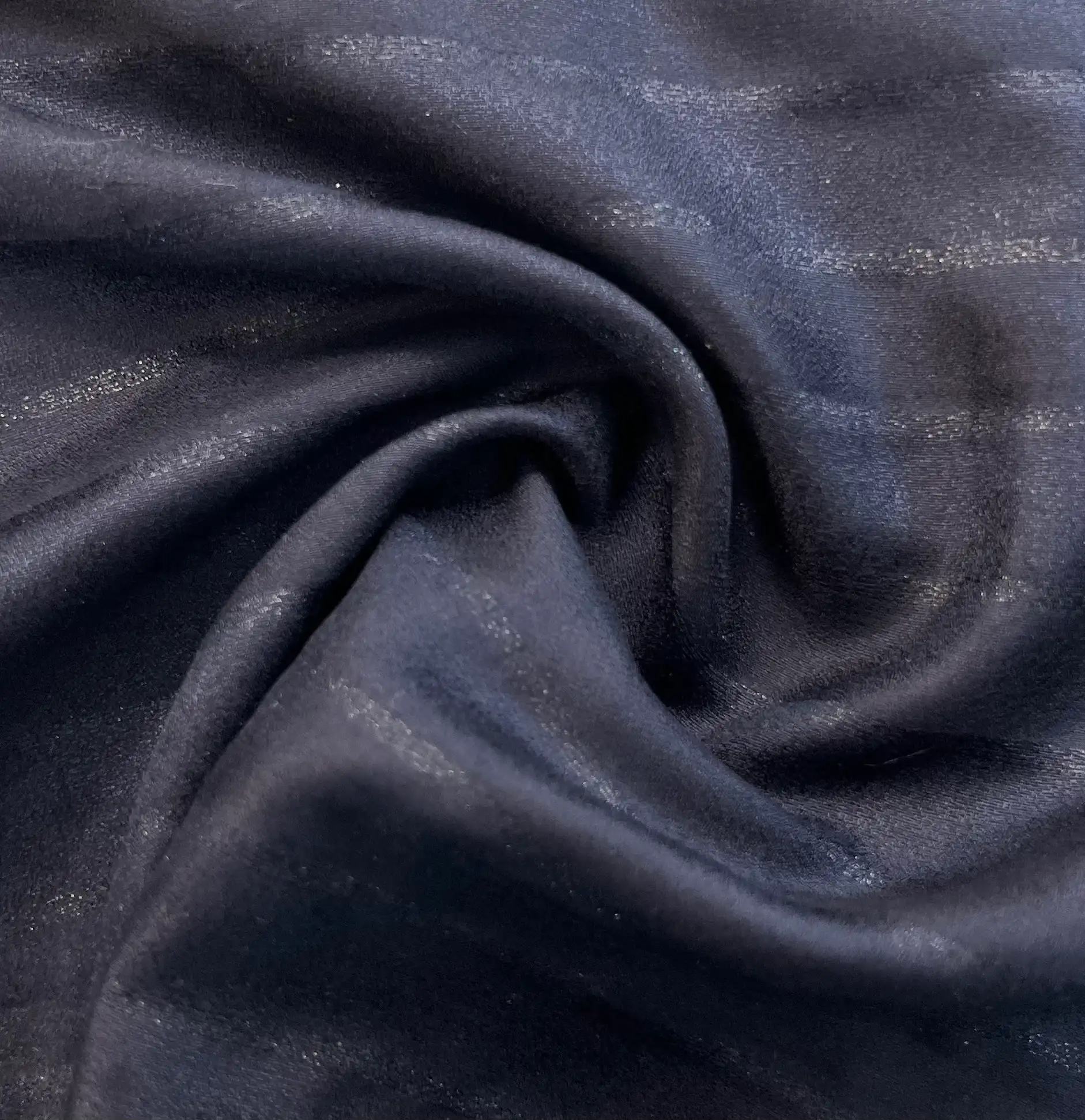 Made in Italy Silk/Metallic Jacquard Stripe in Navy