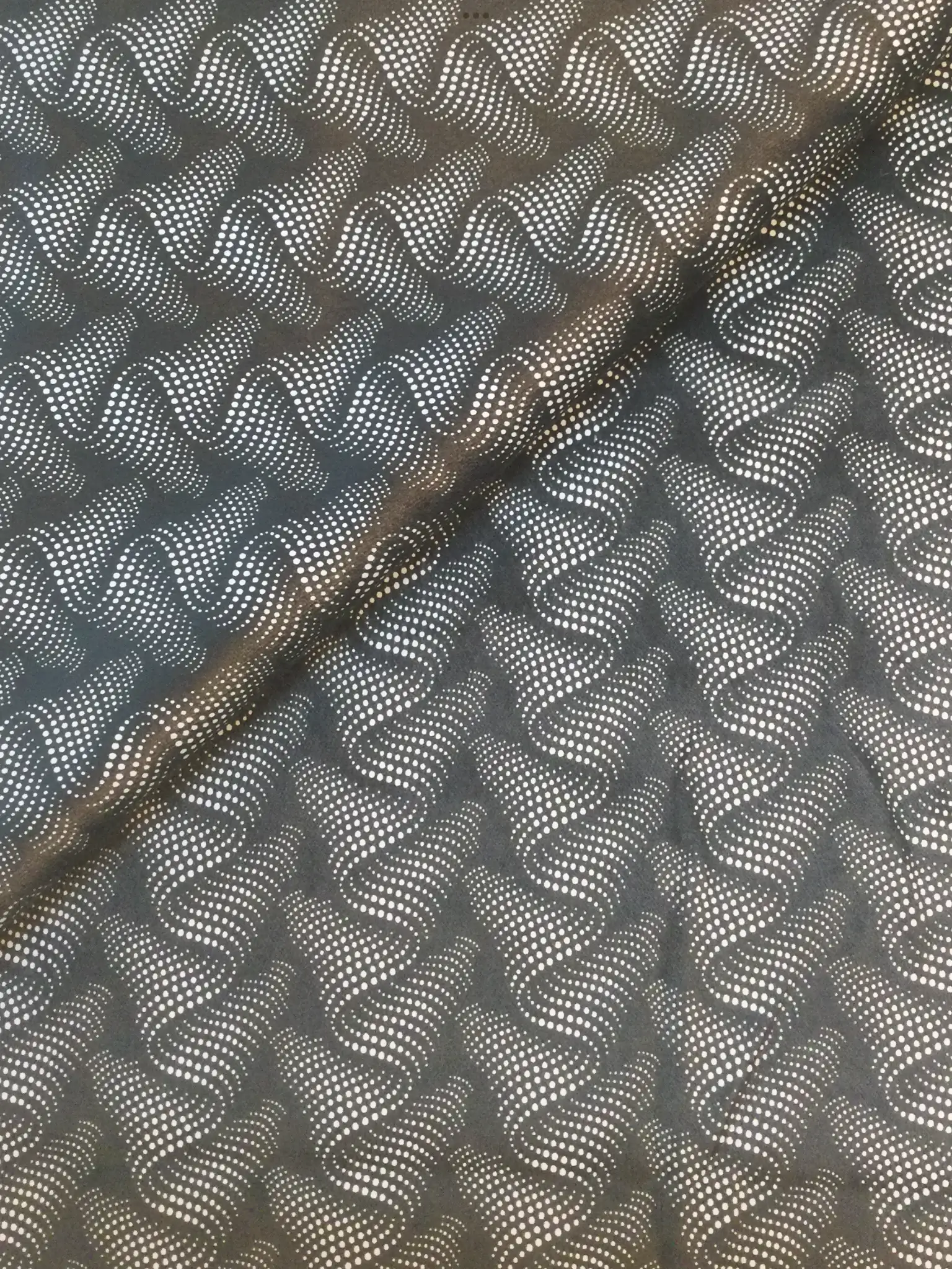 Made in Italy Polyester/Cotton Graphic Swirl Printed Velvet in Gray