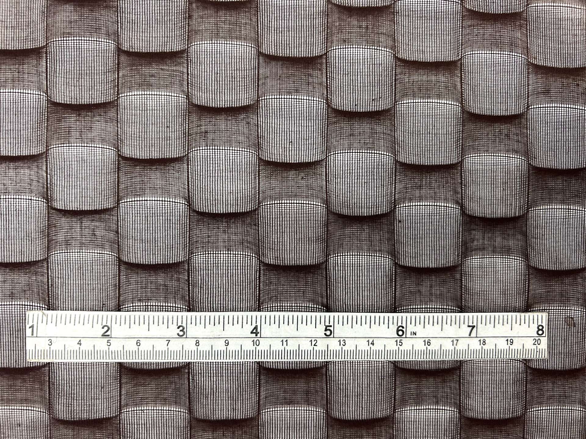 Made in Switzerland Cotton Voile Geometric Damask in Brown
