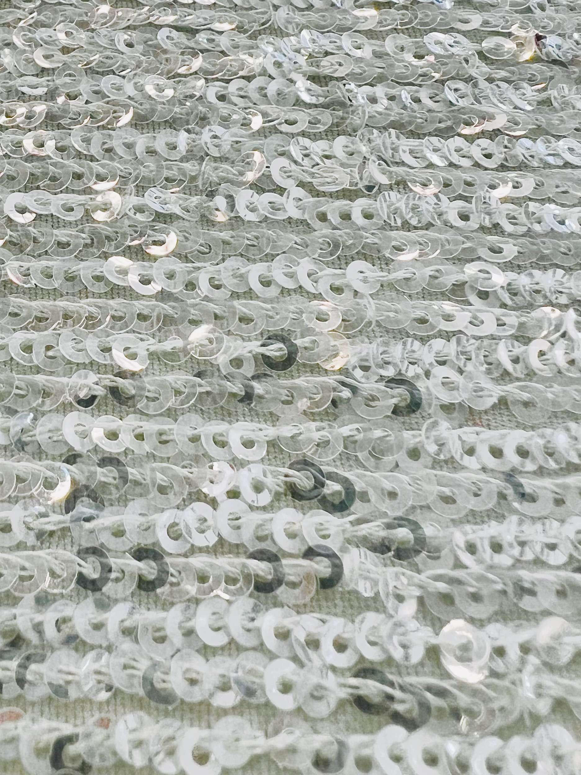 Mini Sequins on Stretch Tulle in Mint