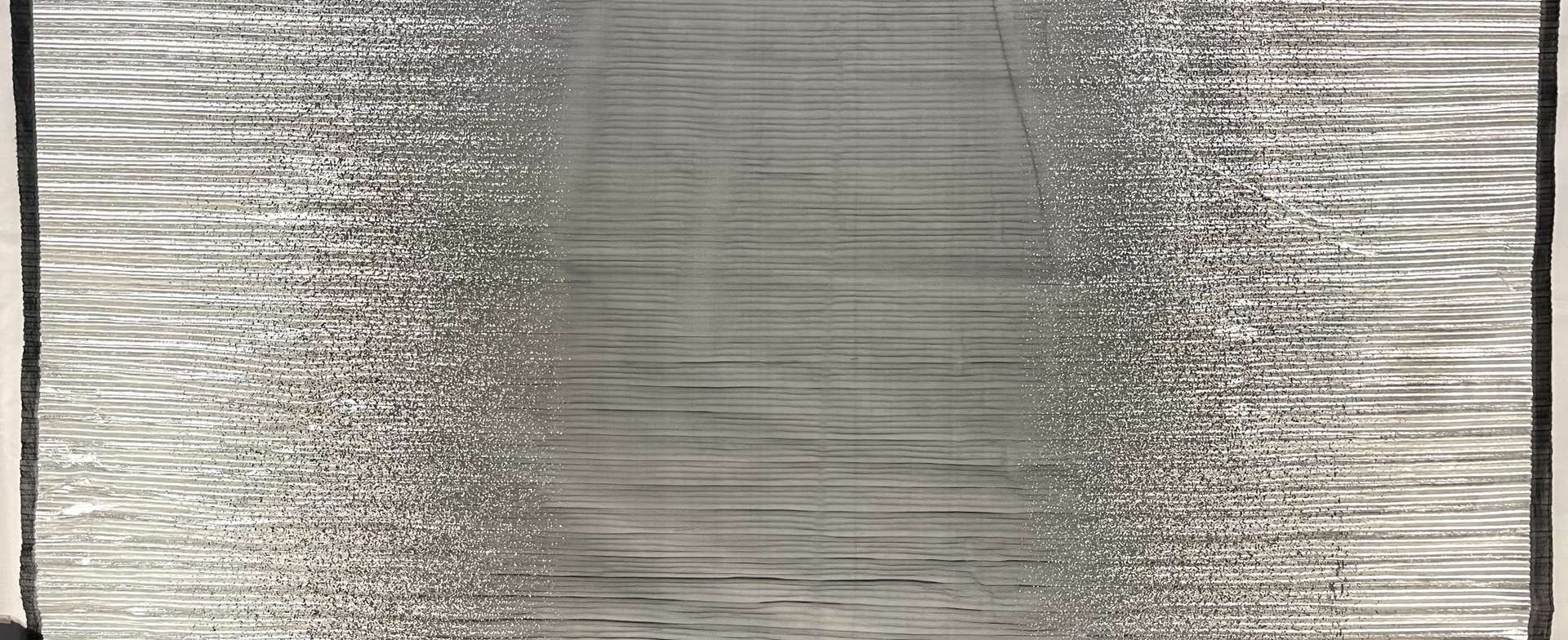 Pleated Tulle with Gold Metallic Foil on Black