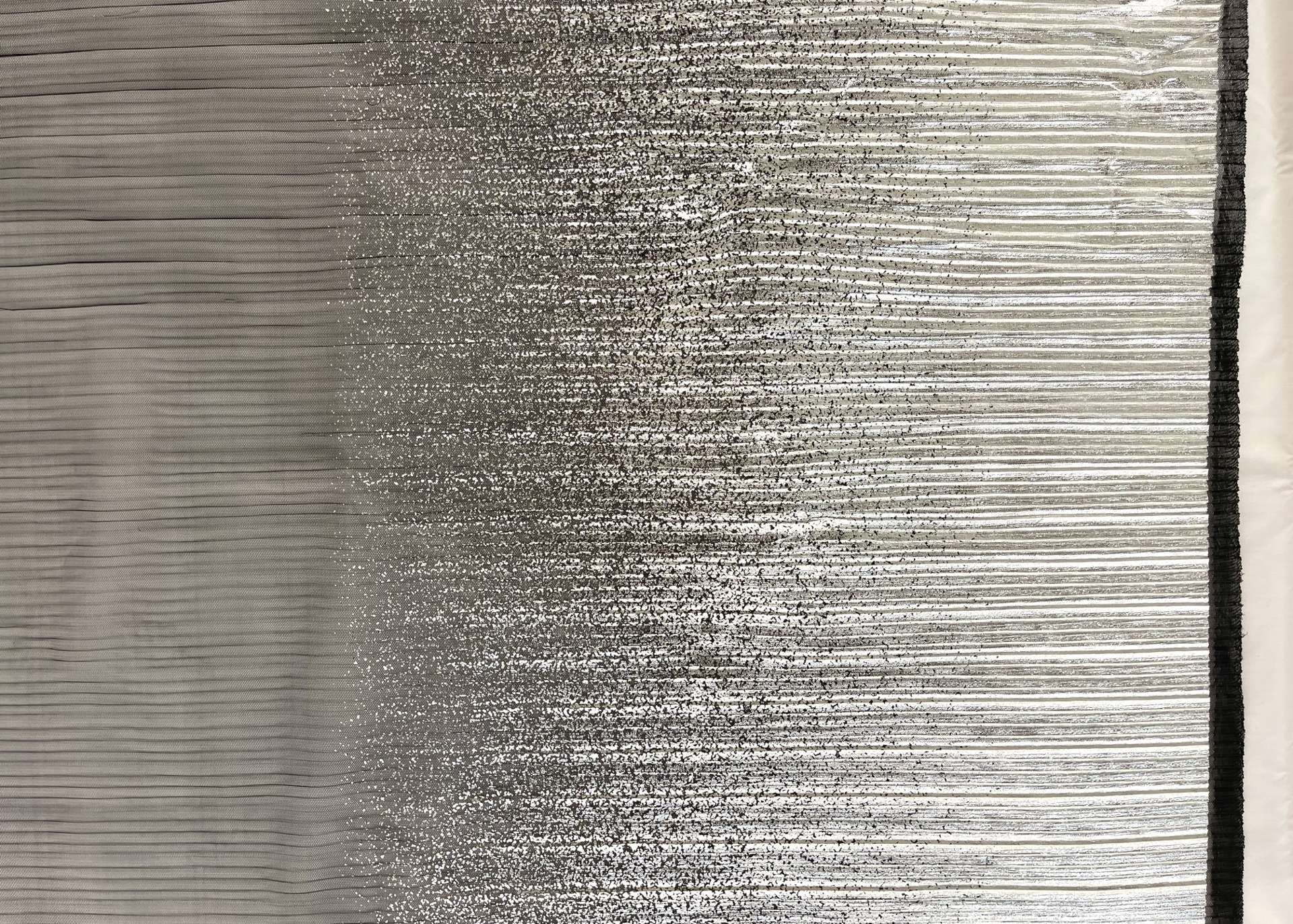 Pleated Tulle with Gold Metallic Foil on Black
