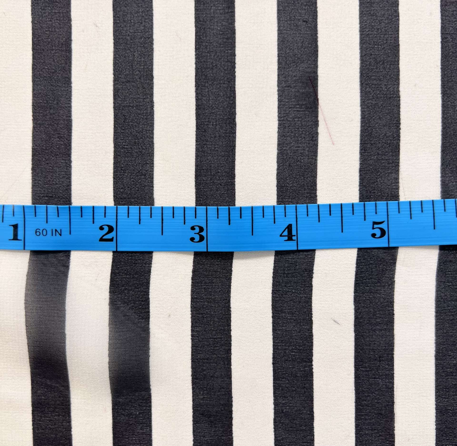 Printed Silk Chiffon Black & Cream Stripes 1/2 inch Stripe