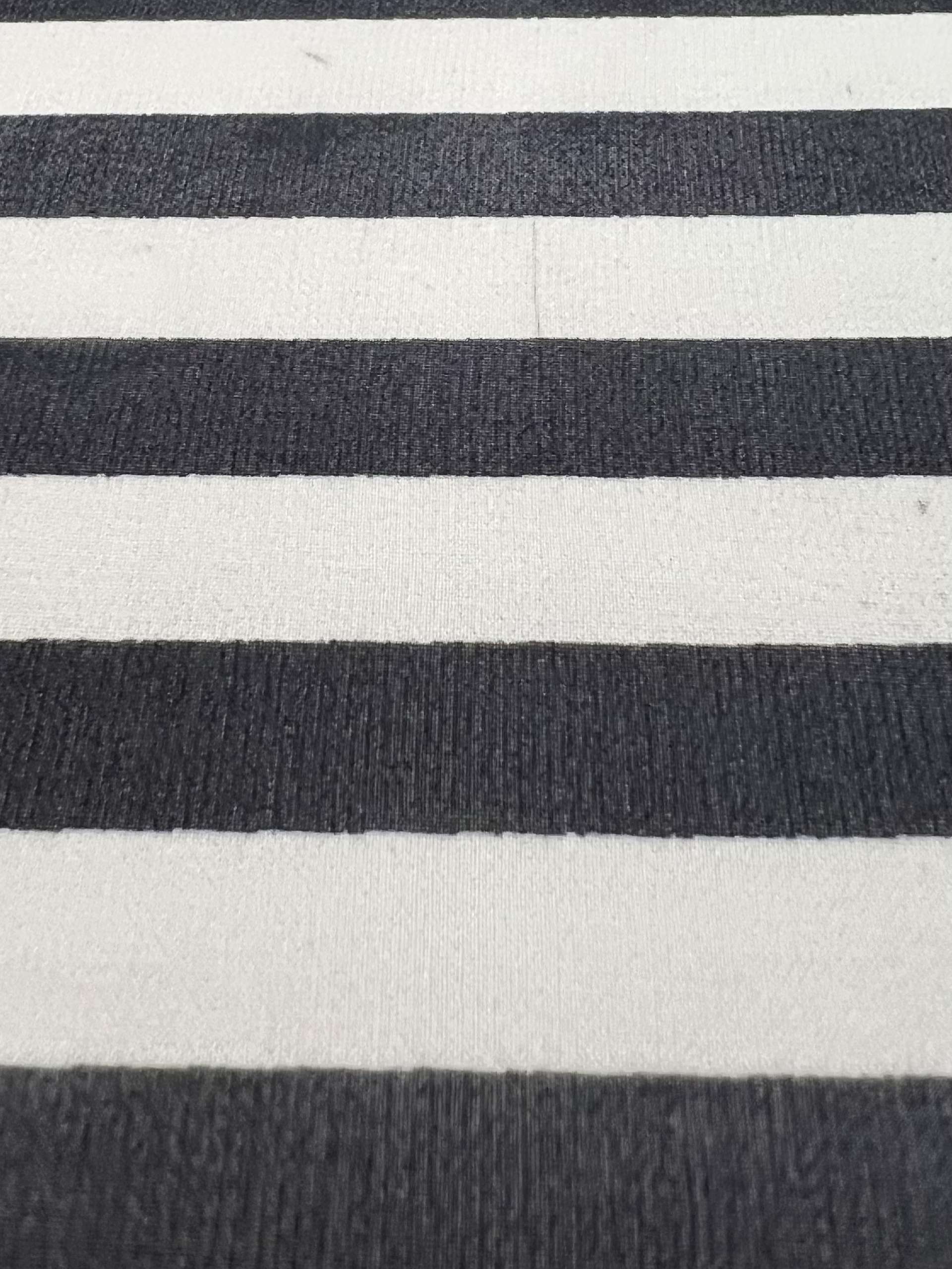 Printed Silk Chiffon Black & Cream Stripes 1/2 inch Stripe
