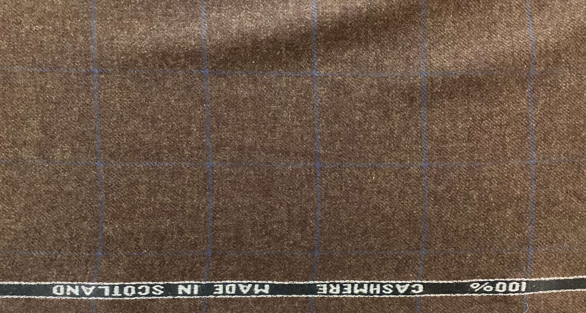 Scottish Cashmere Windowpane In Chocolate 