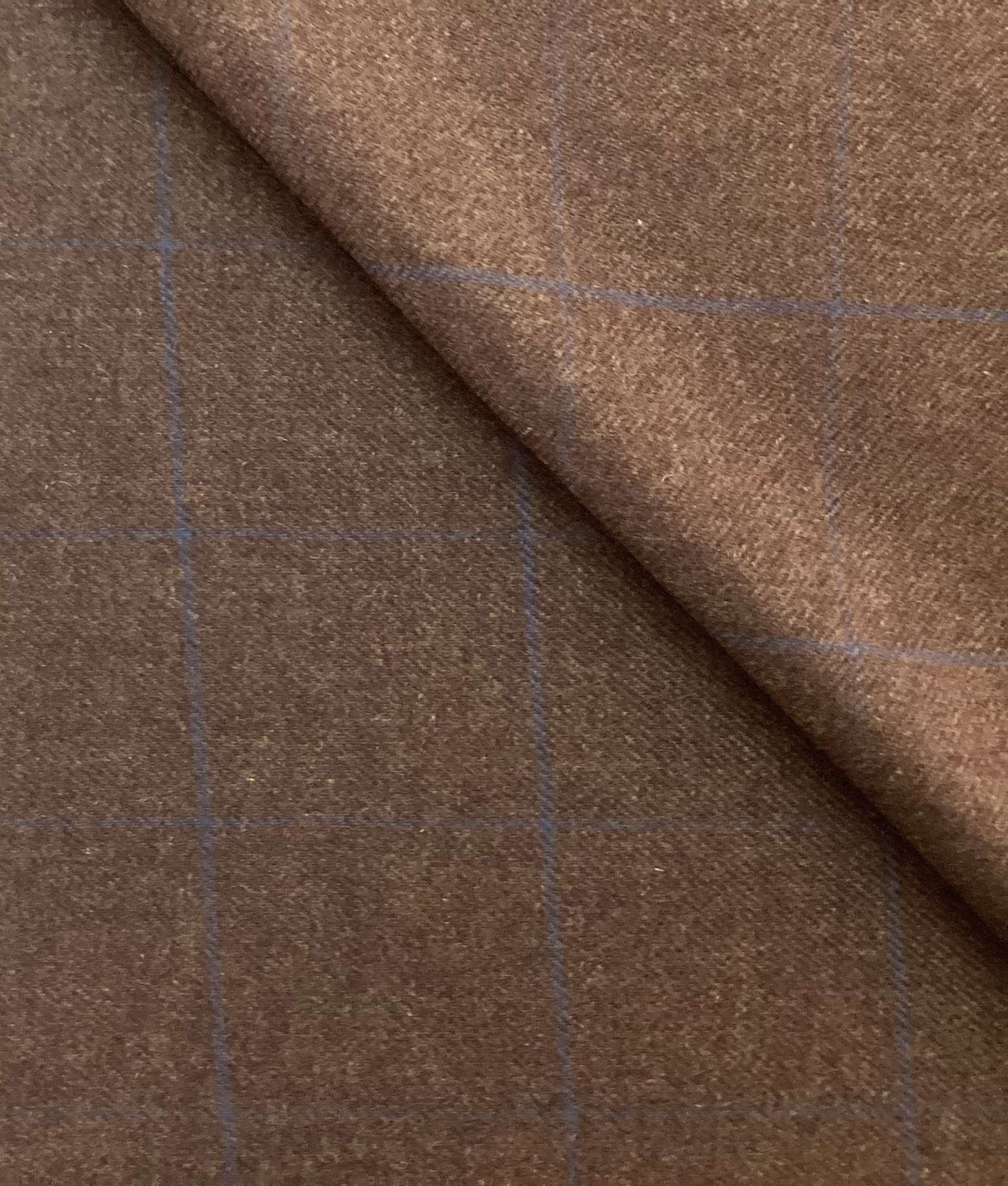 Scottish Cashmere Windowpane In Chocolate 