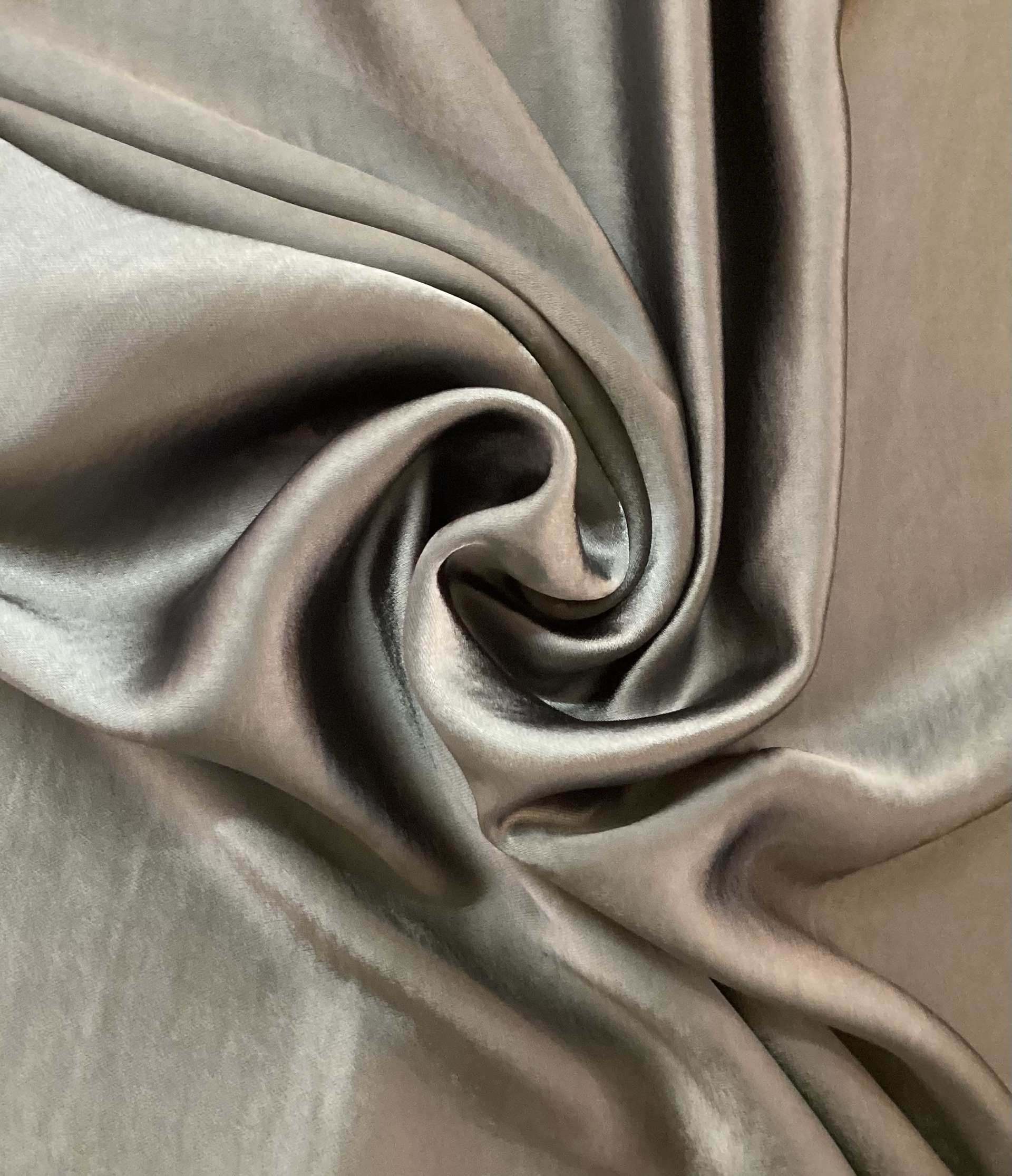 100% Polyester Washed Satin in LEAD