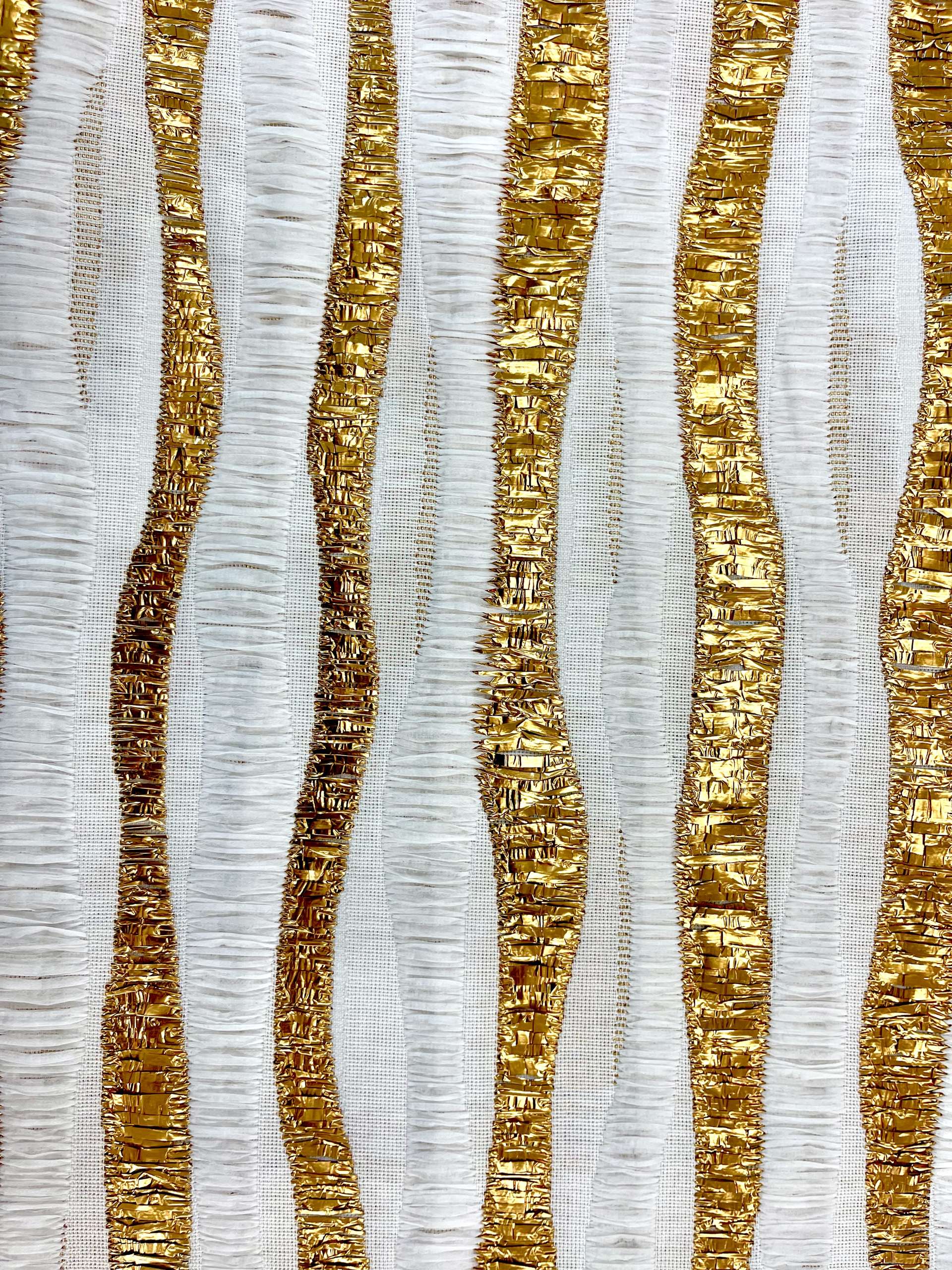 Made in Italy Nylon/Metallic Raffia Ribbon Stripe