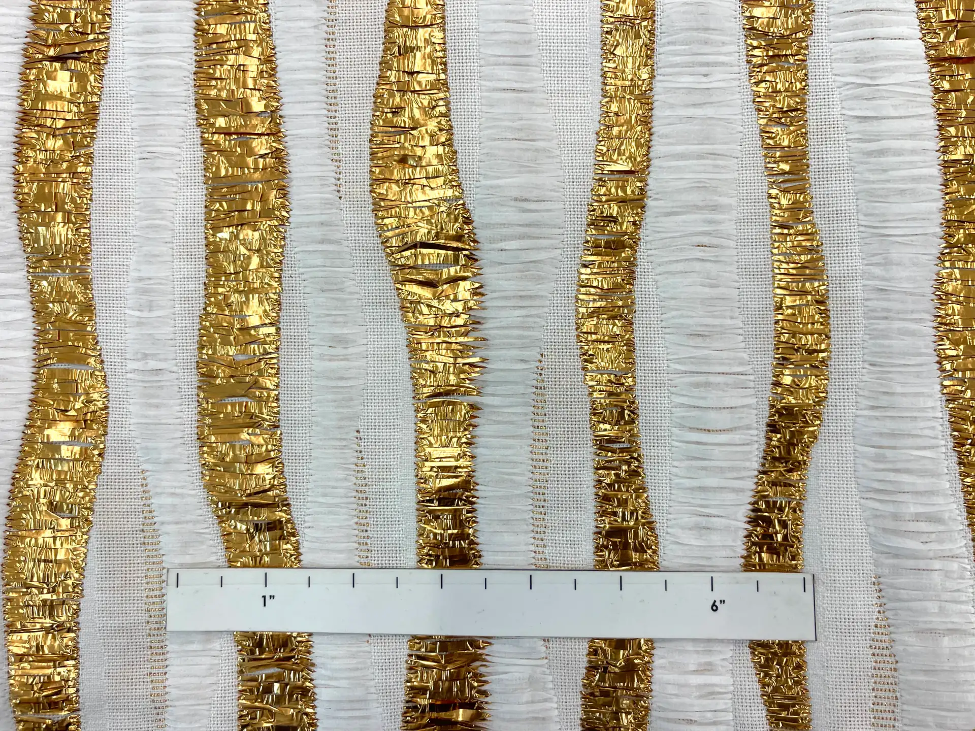 Made in Italy Nylon/Metallic Raffia Ribbon Stripe