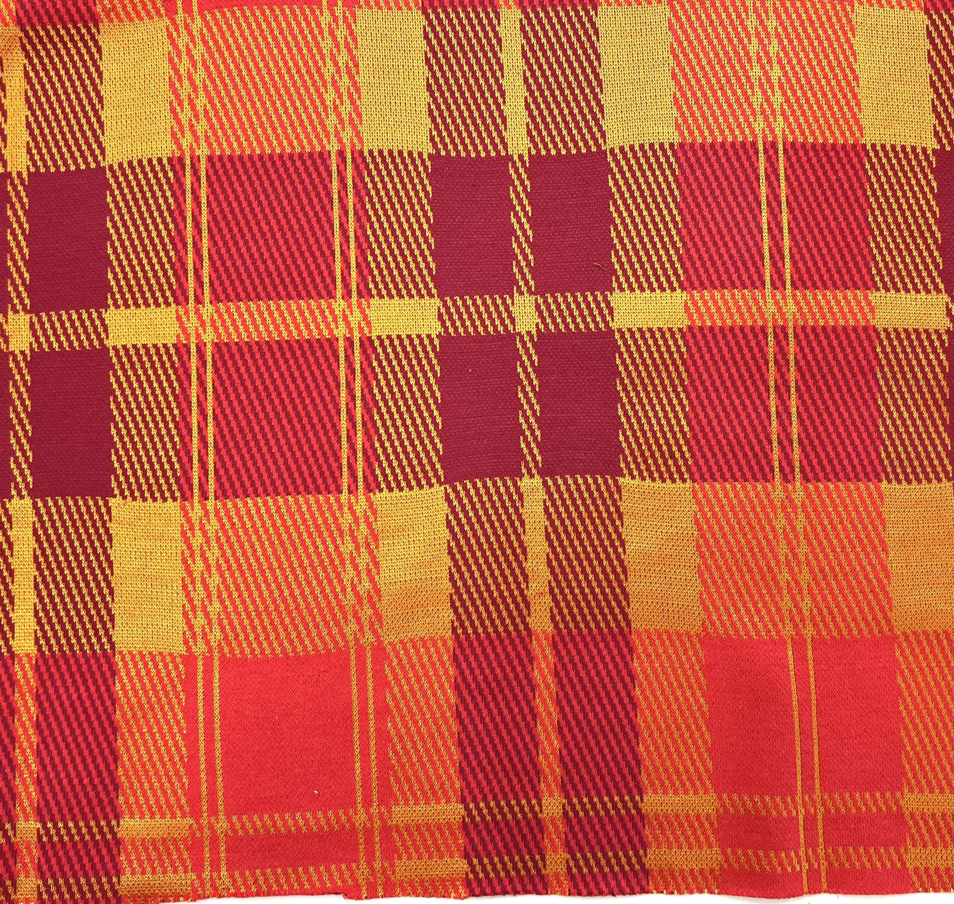 Plaid Knit in Red and Orange