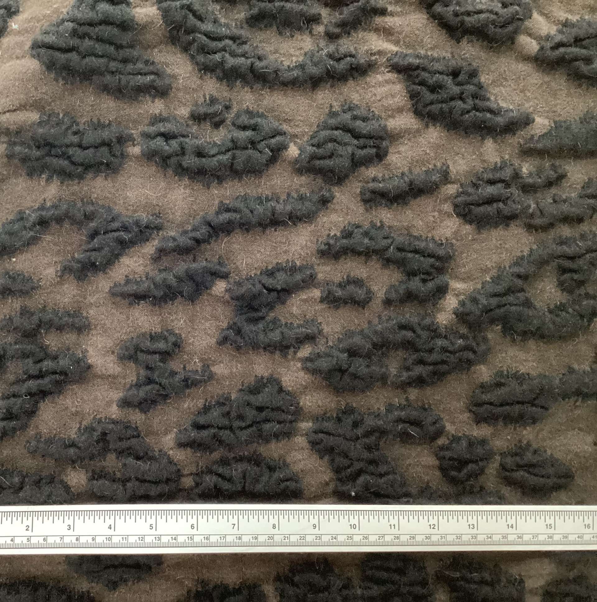 Italian Wool Novelty Brown & Black Animal Pattern 