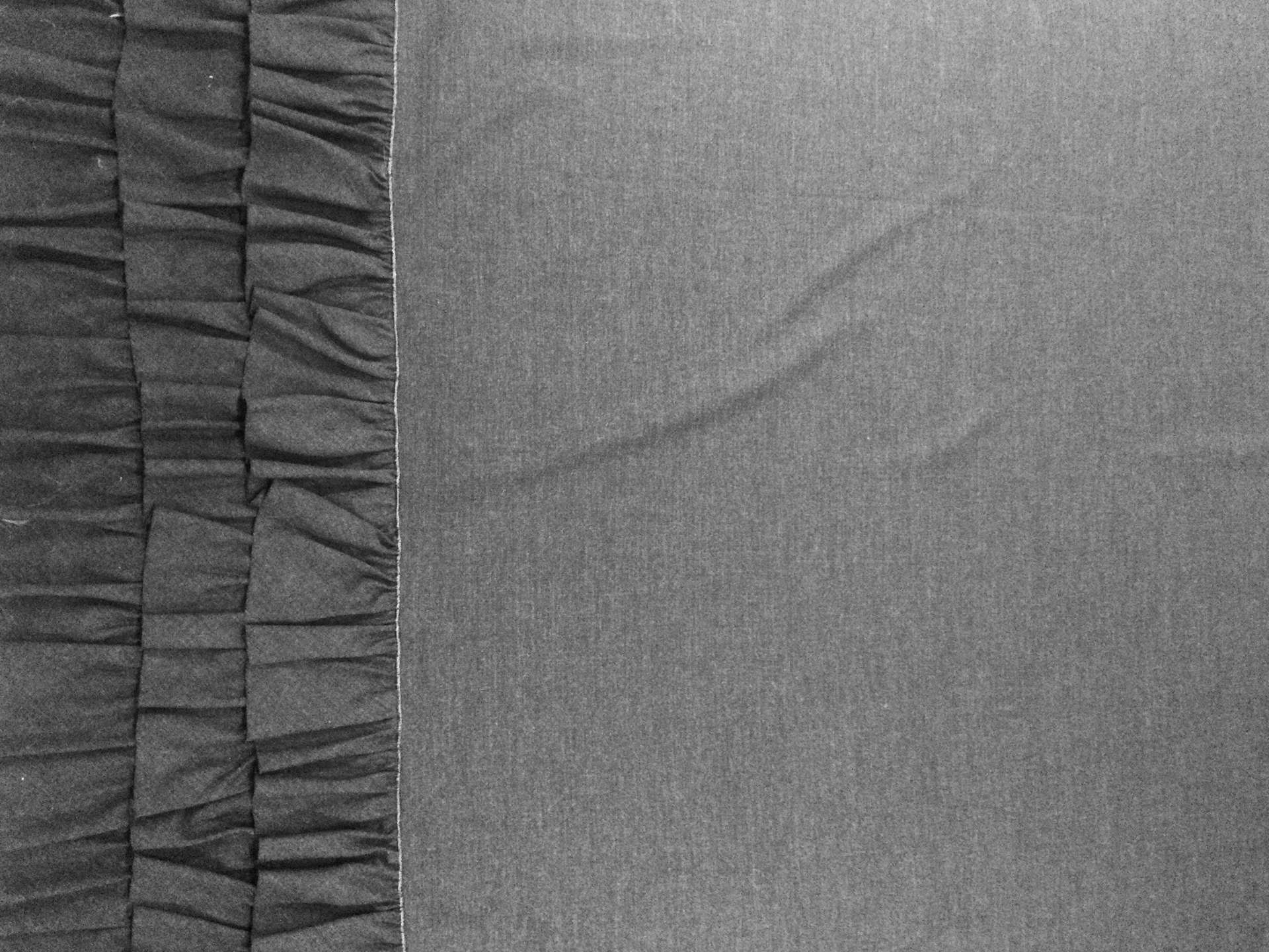 100% Tropical Wool with Ruffle Boarder in Charcoal