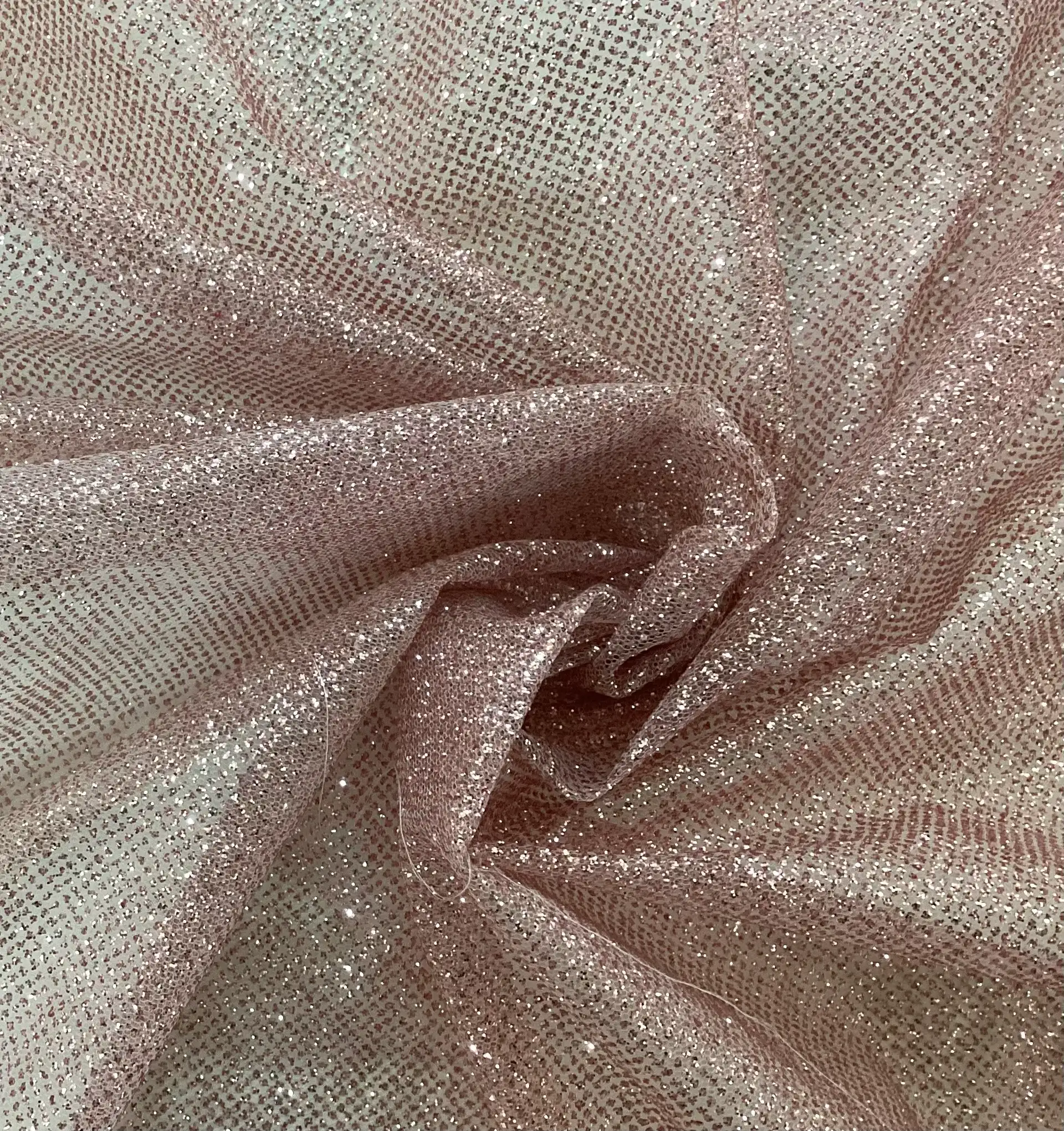 Glitter Mesh in Pink Opal