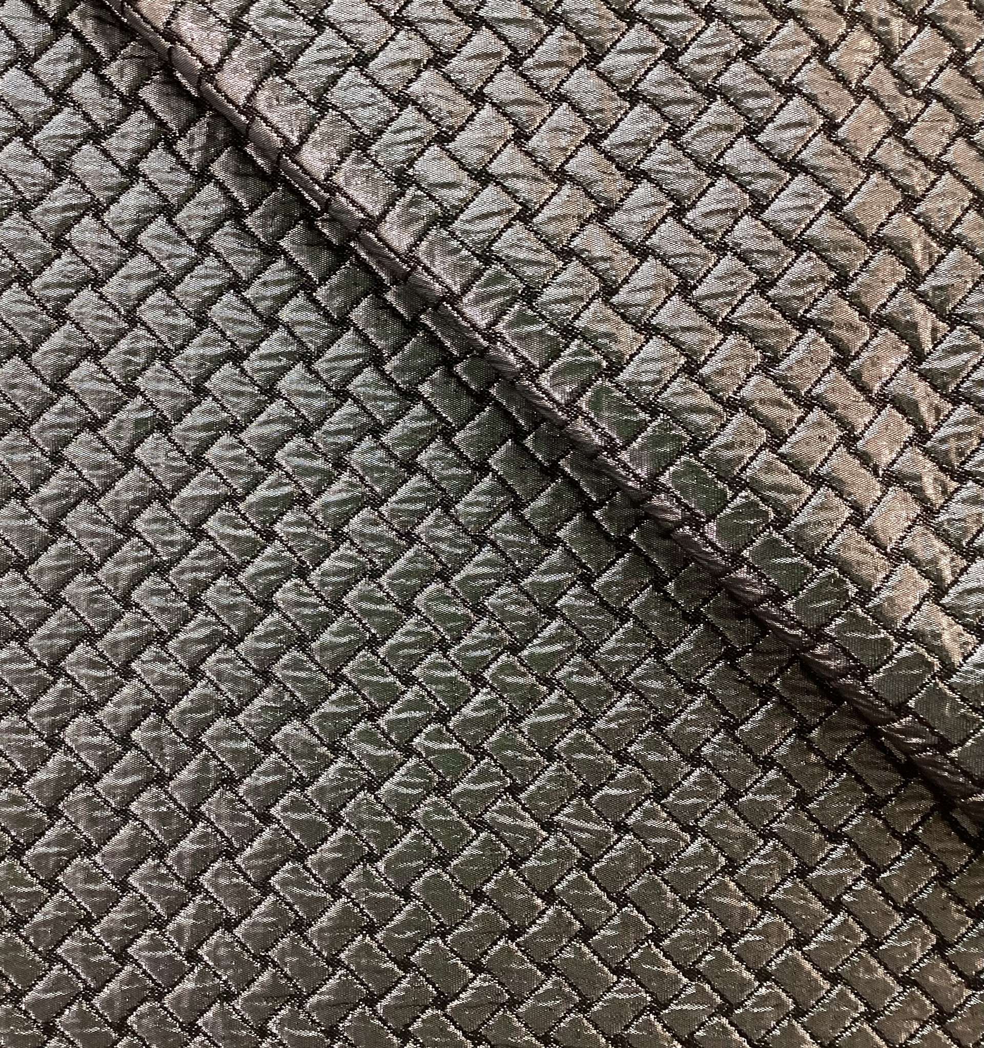 French Cotton Metallic Blend Brocade In Silver