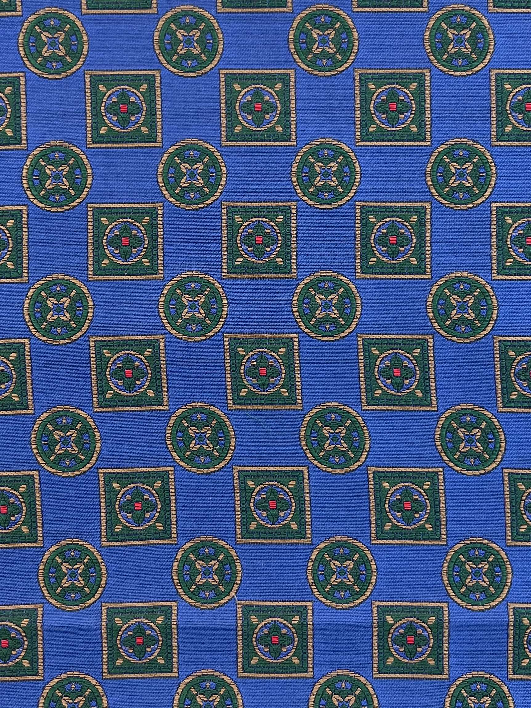 Italian Silk Tie Brocade with Royal Green 
