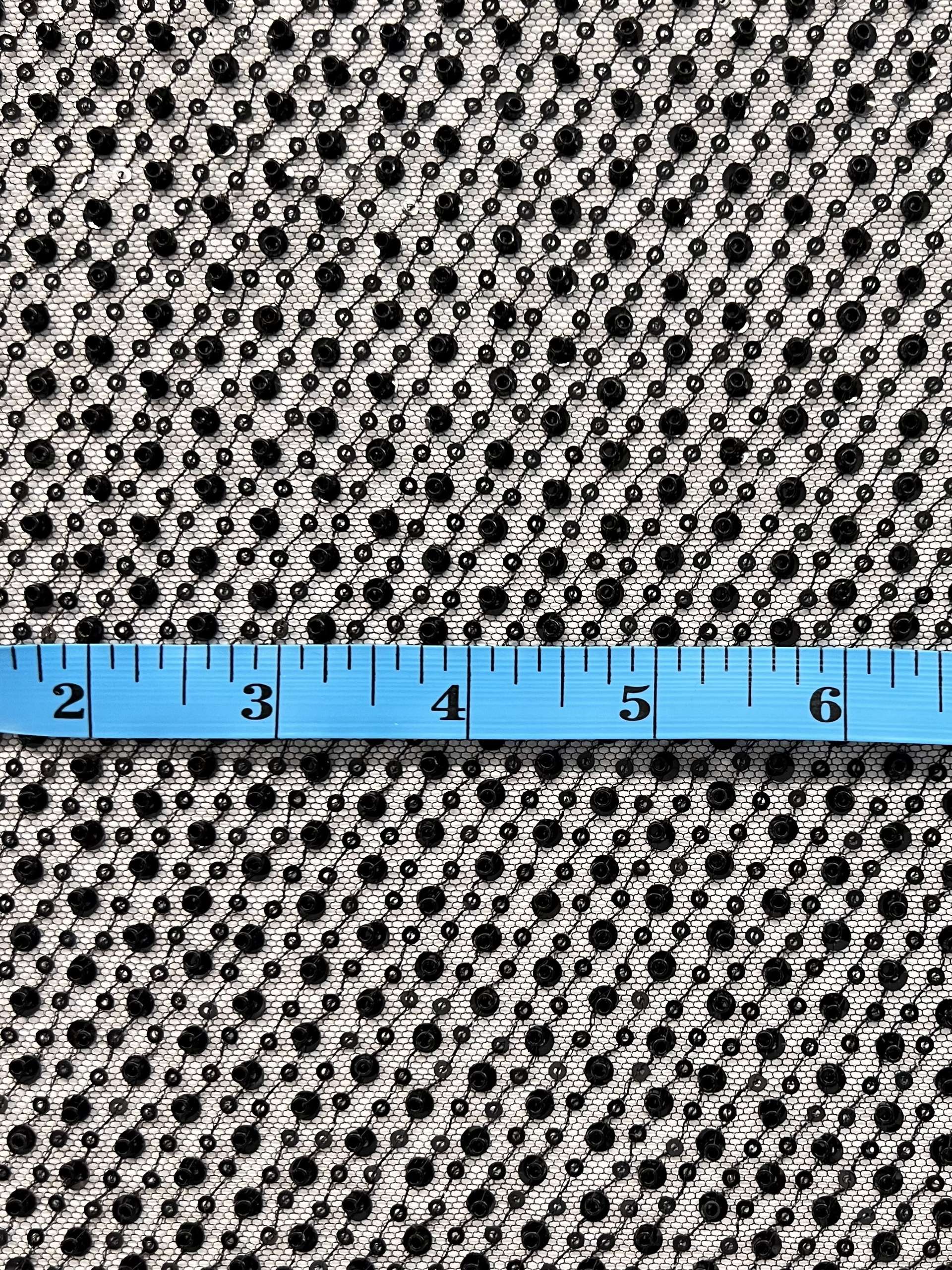 Sequin/Crystal Twill on Tulle Black/Black