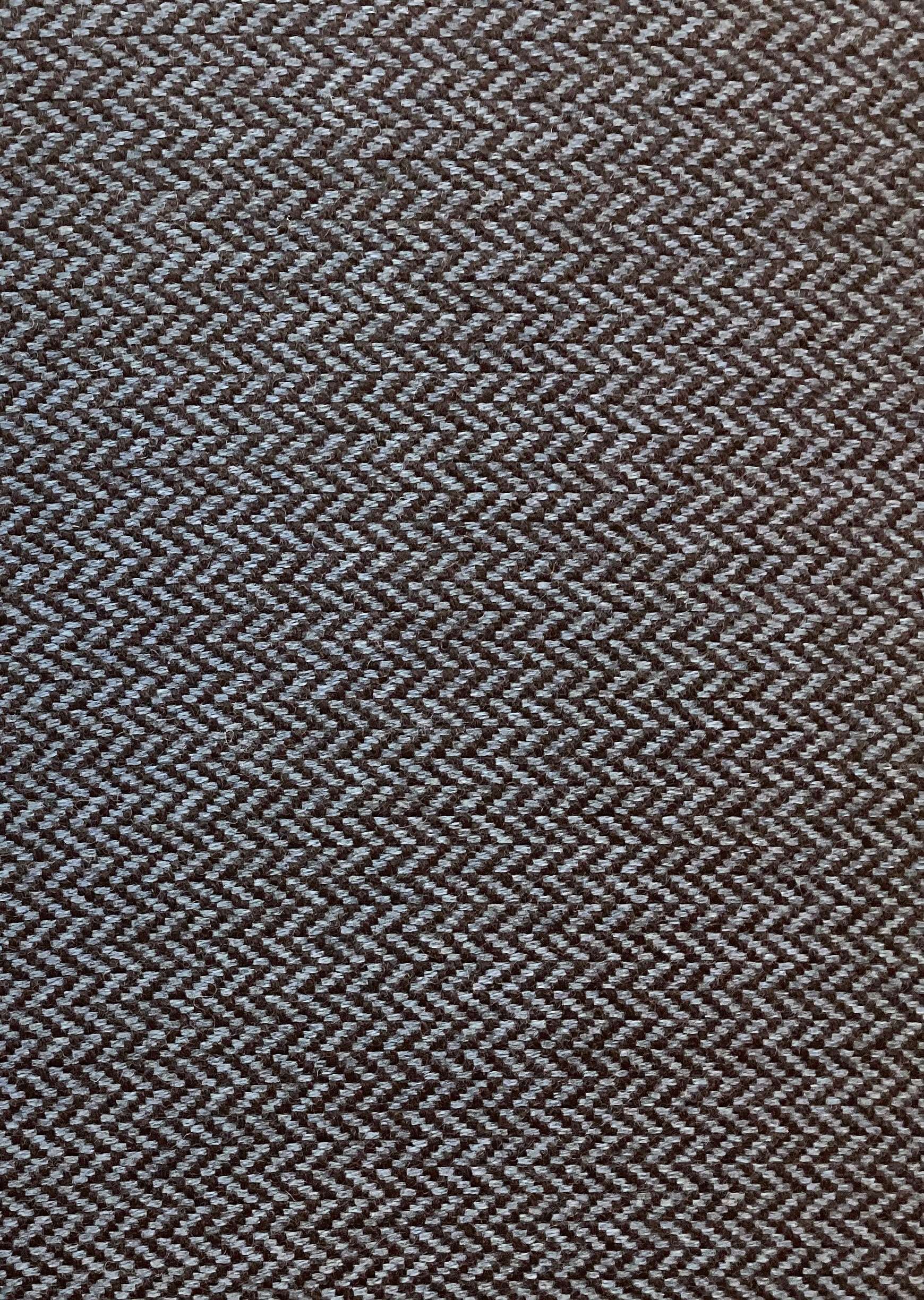 Made in USA 95% Wool 5% Cashmere Herringbone In French Blue & Brown 