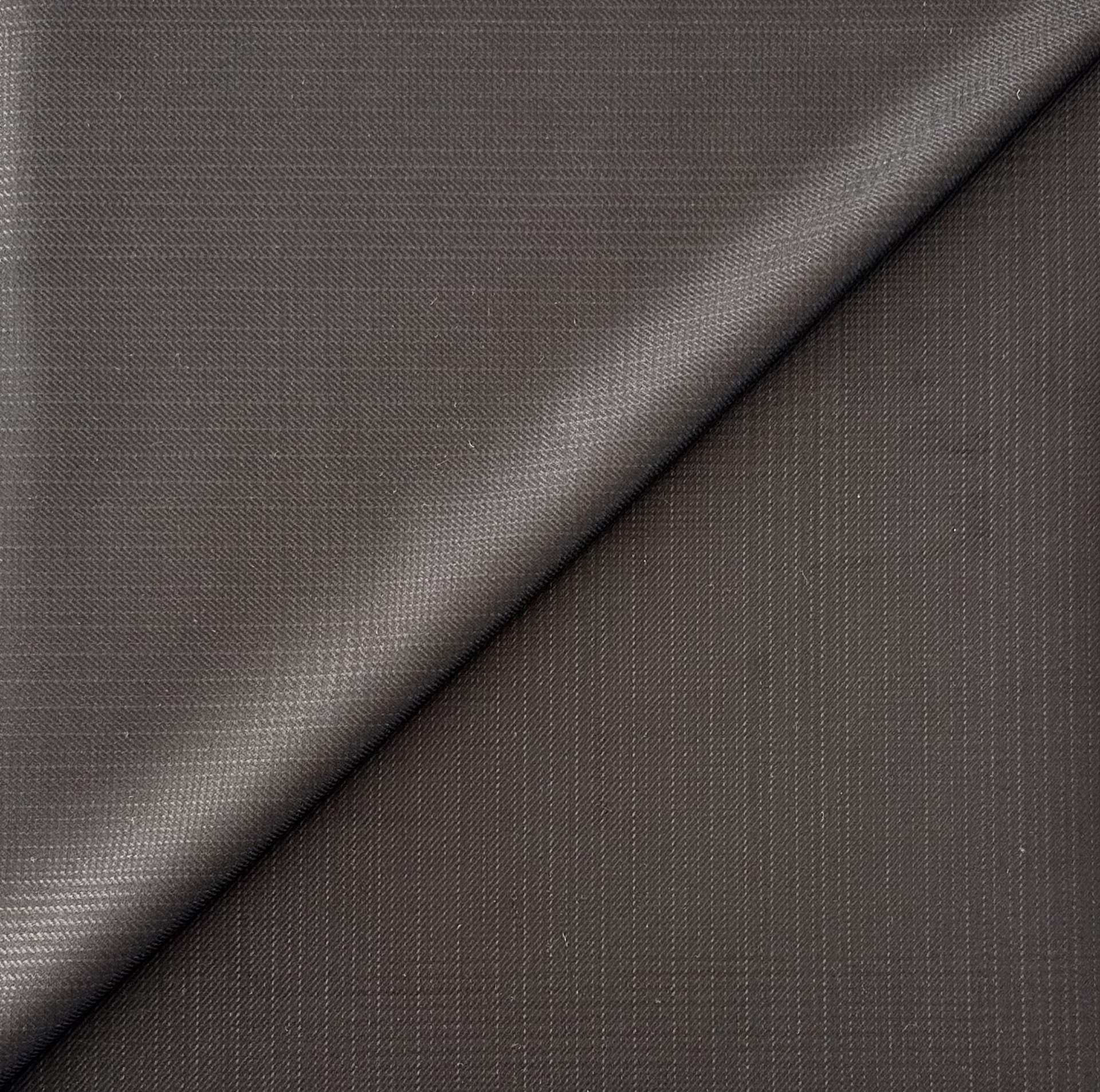 Italian Silk Wool Suiting Jacquard Glen Plaid in Black