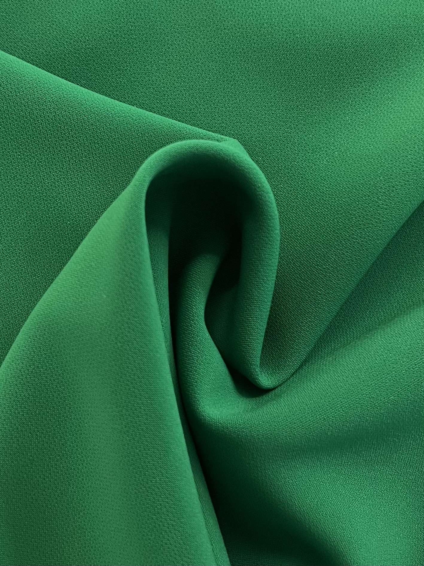 Polyester Stretch Crepe in Emerald Green