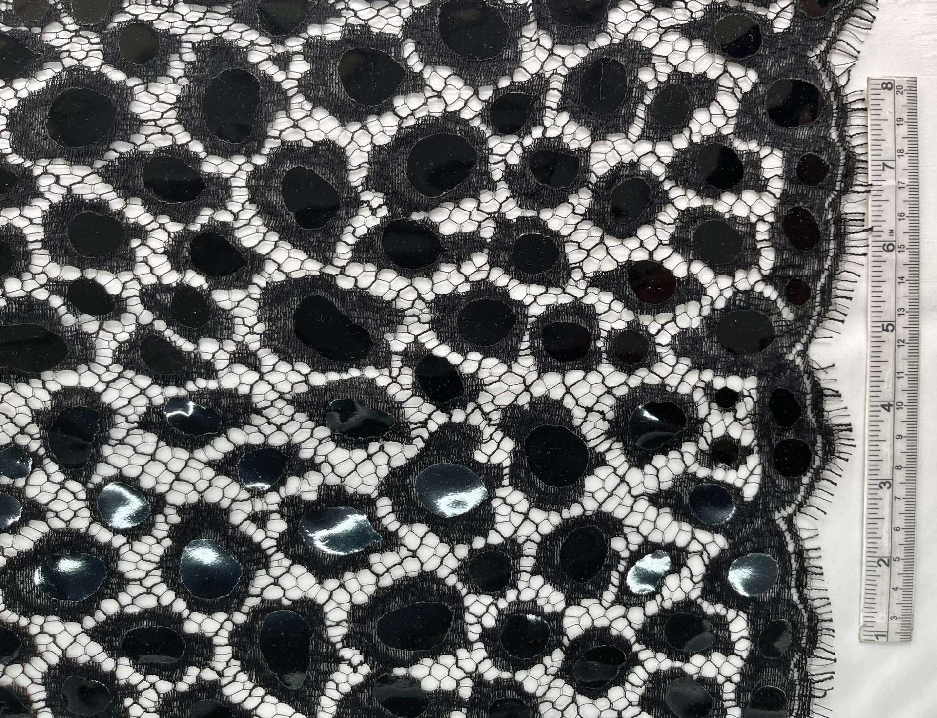 Made in France Double Scalloped Chantilly Lace in Black