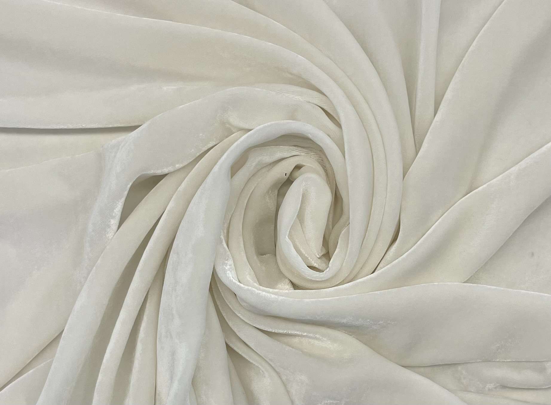 Silk and Rayon Velvet in Winter White