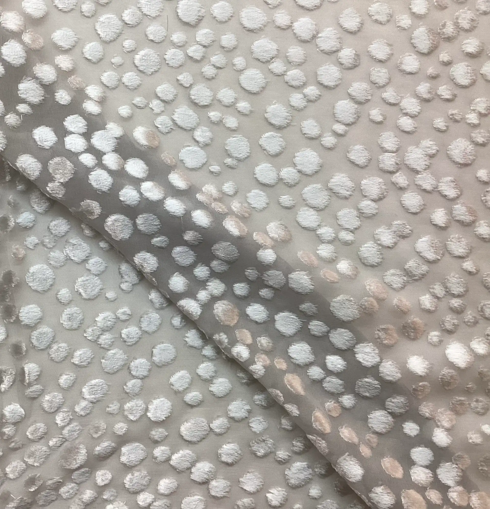 Silk Rayon Burn-Out Velvet In Light Sliver Grey