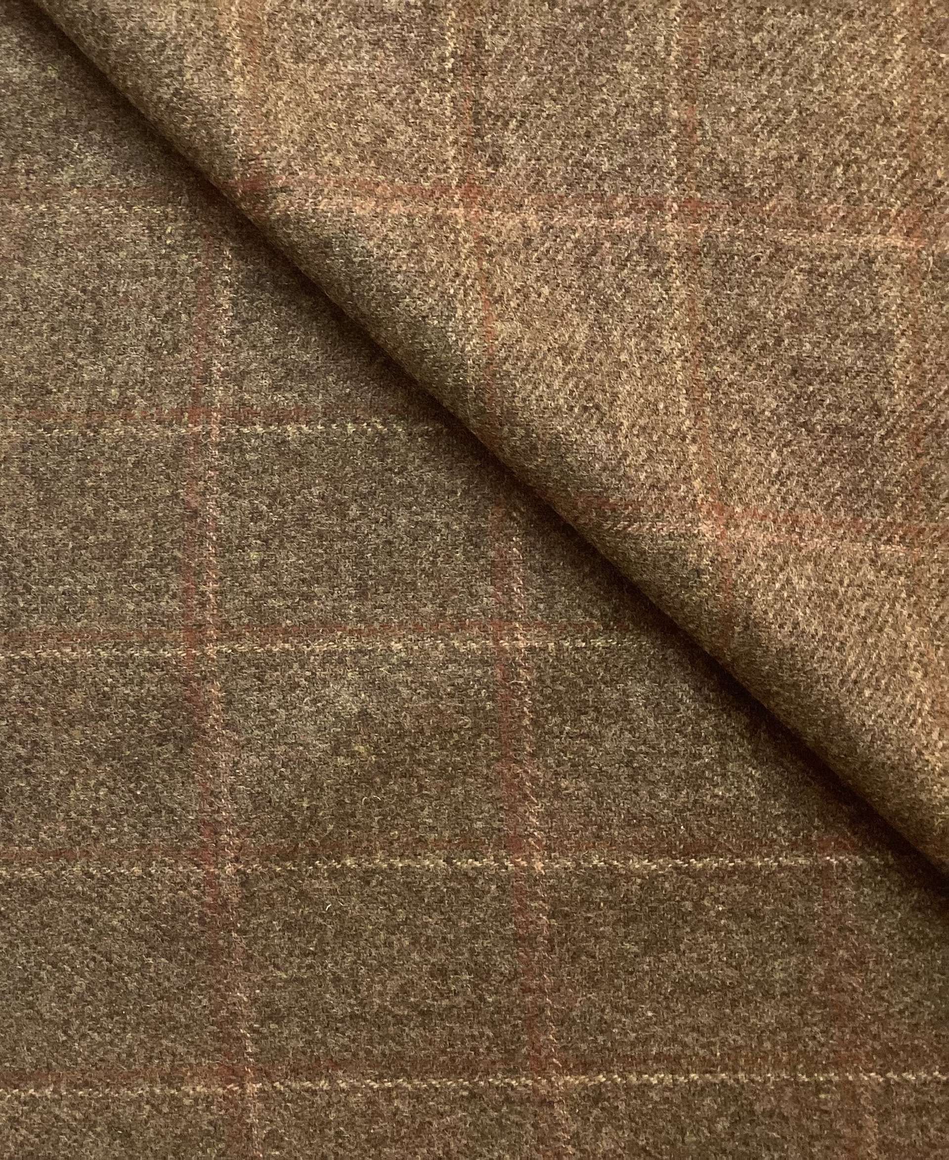 100% Wool Tweed In Earth, Rust & Golden Leaf