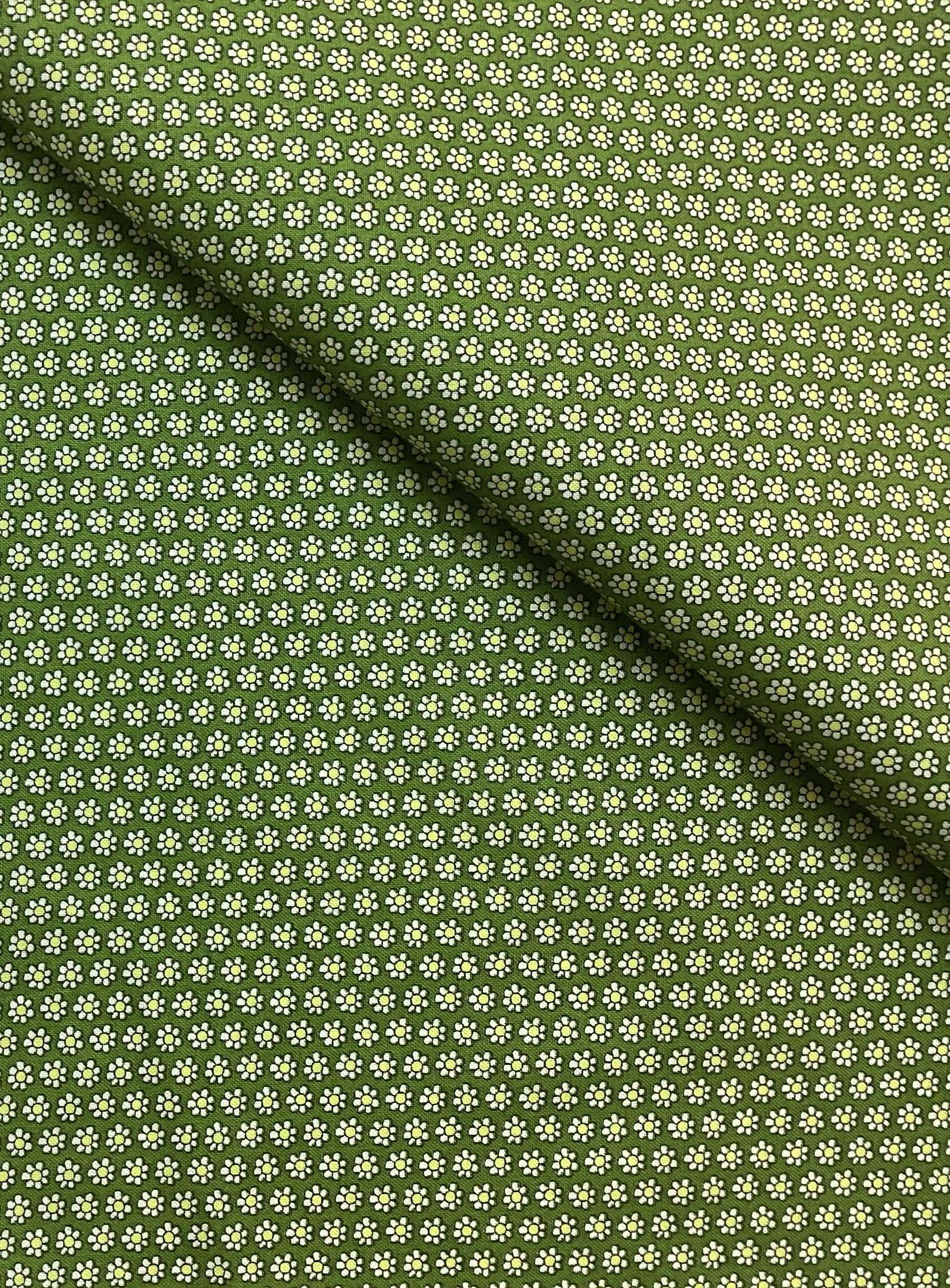Liberty of London 100% Cotton Poplin Green Mini Mod Floral