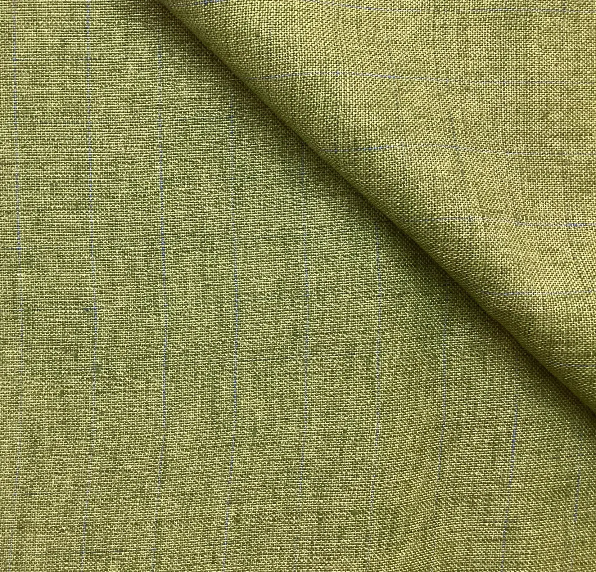 Made in Austria 100% Linen Plaid In Grass 