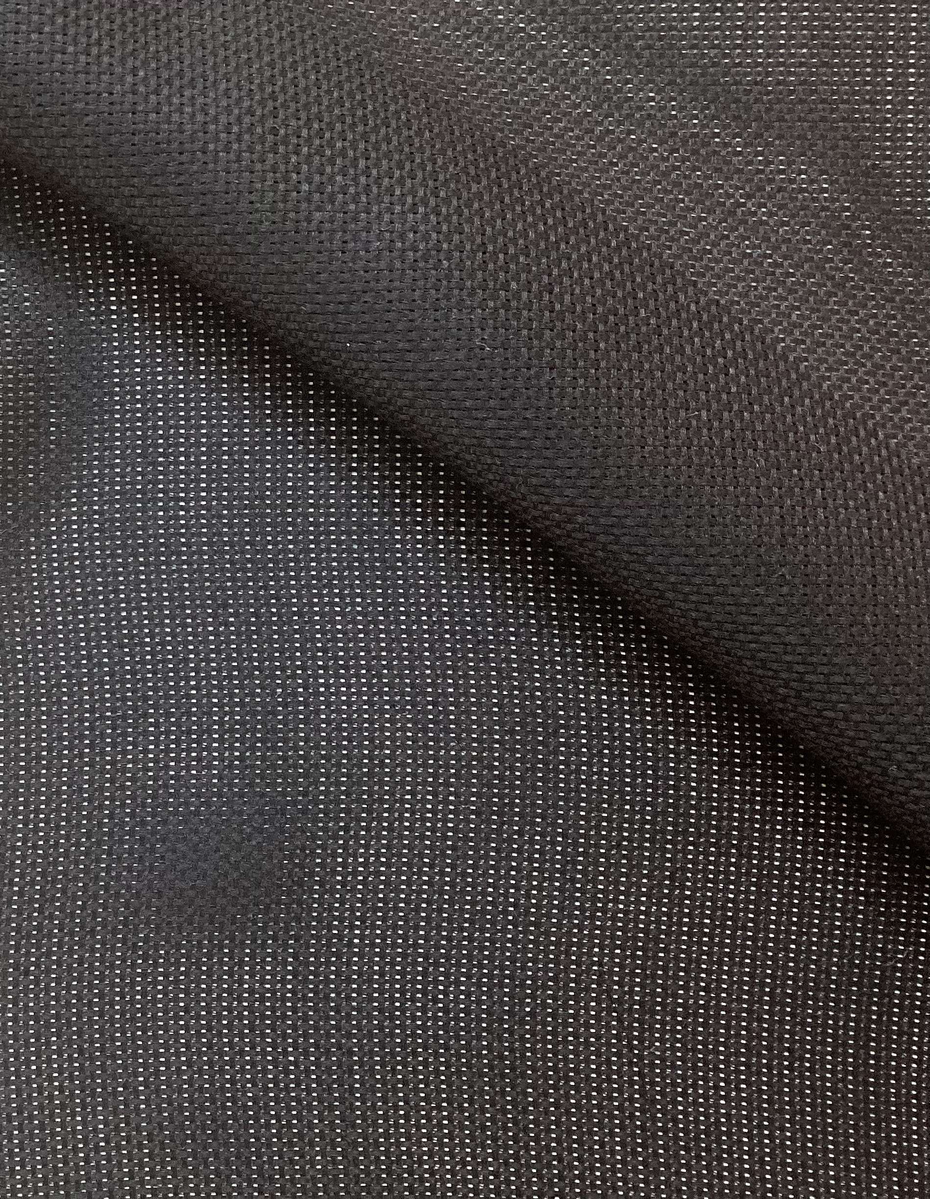 Italian Vintage Silk Oxford Mesh in Jet