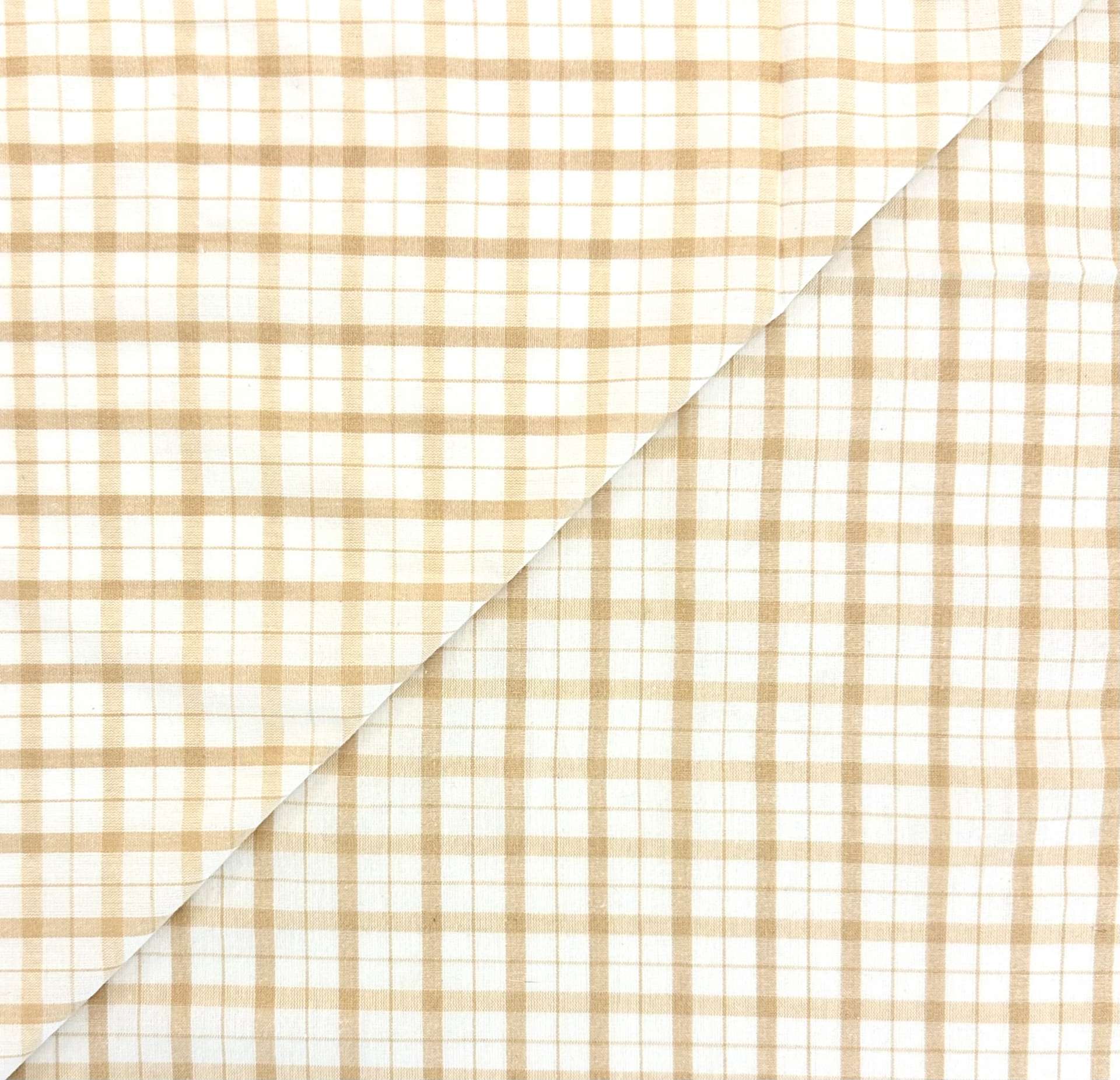 Cotton Novelty Plaid in White Latte