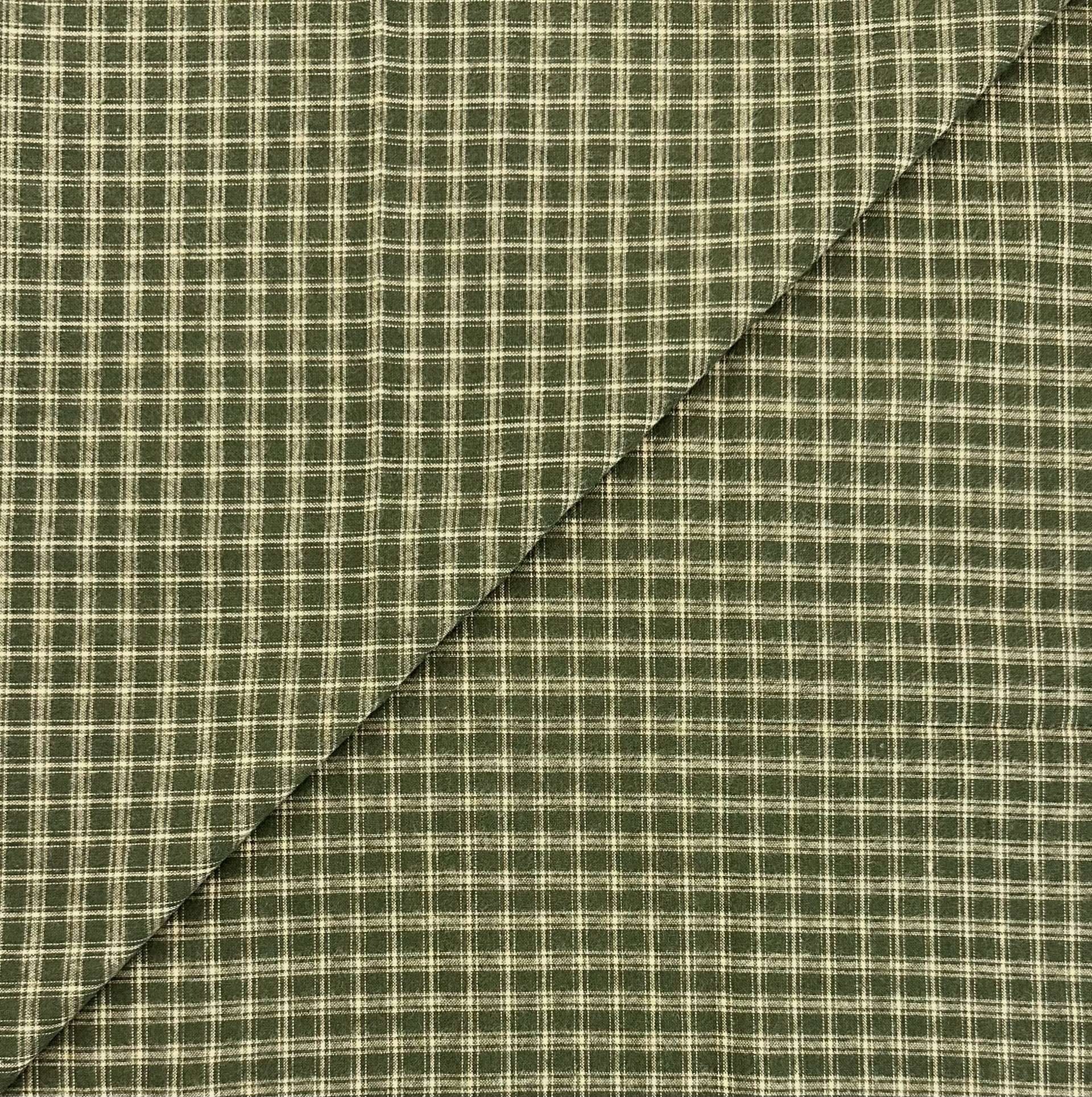 Cotton Novelty Plaid in Natural Grass