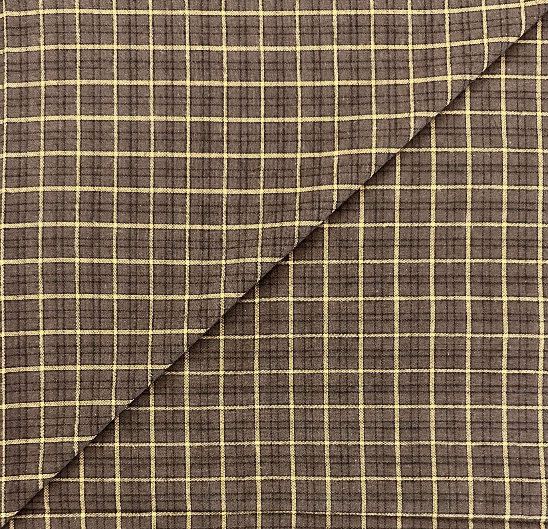 Brushed Cotton Novelty Plaid in Yellow Cocoa Brown