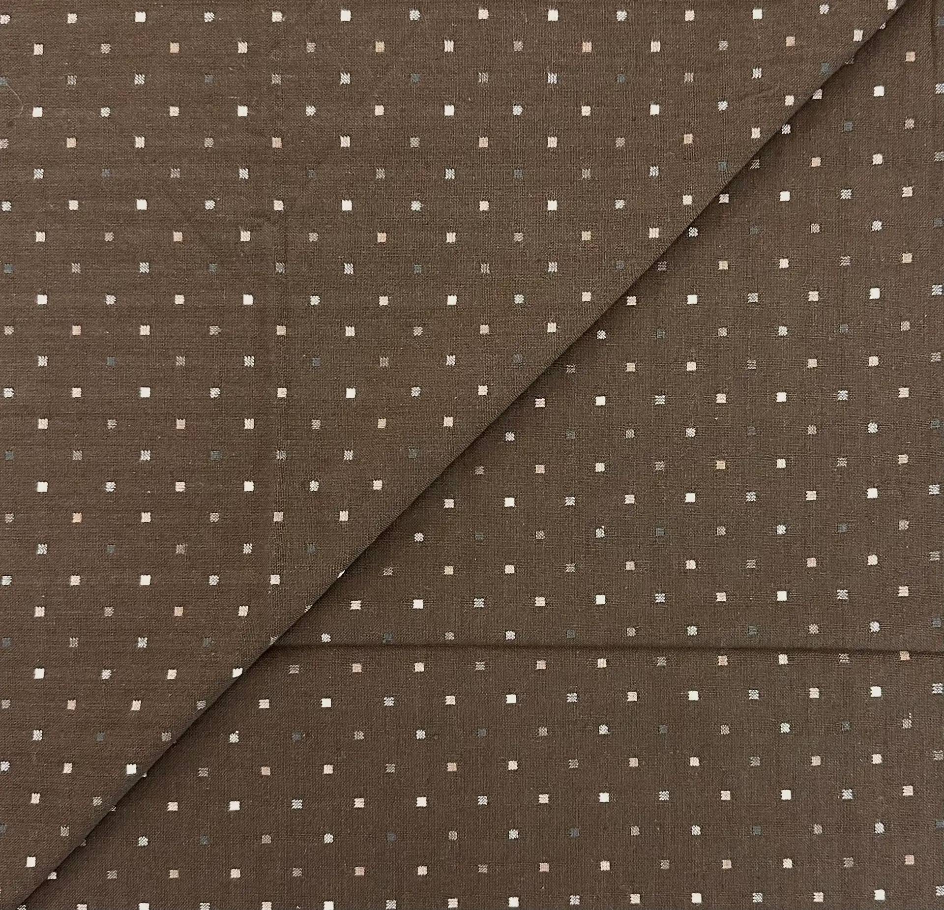 Imported Woven Cotton Novelty Dot in Brown White Grey Teal