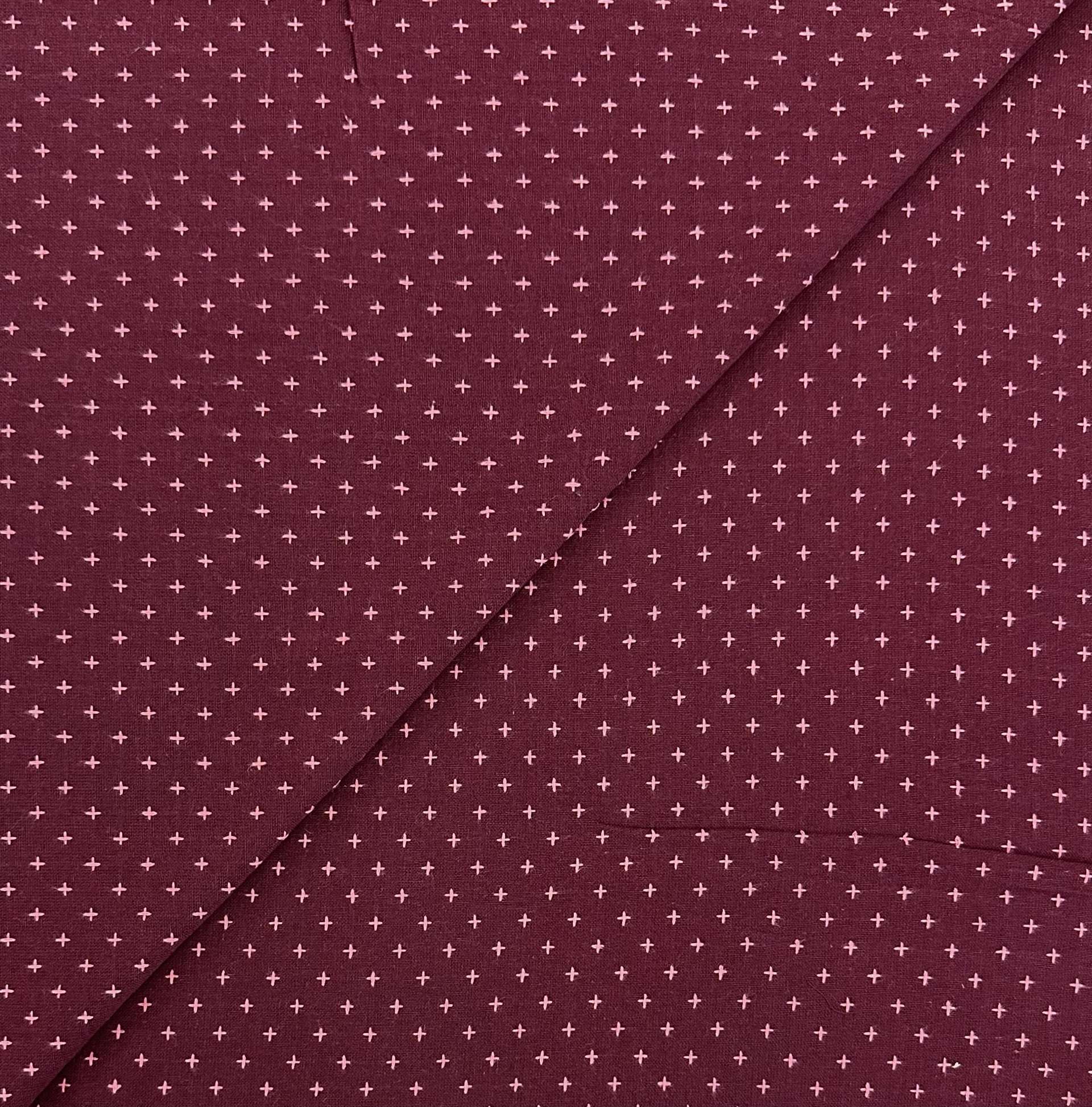 Imported Woven Cotton Novelty Cross in Fuchsia Plum