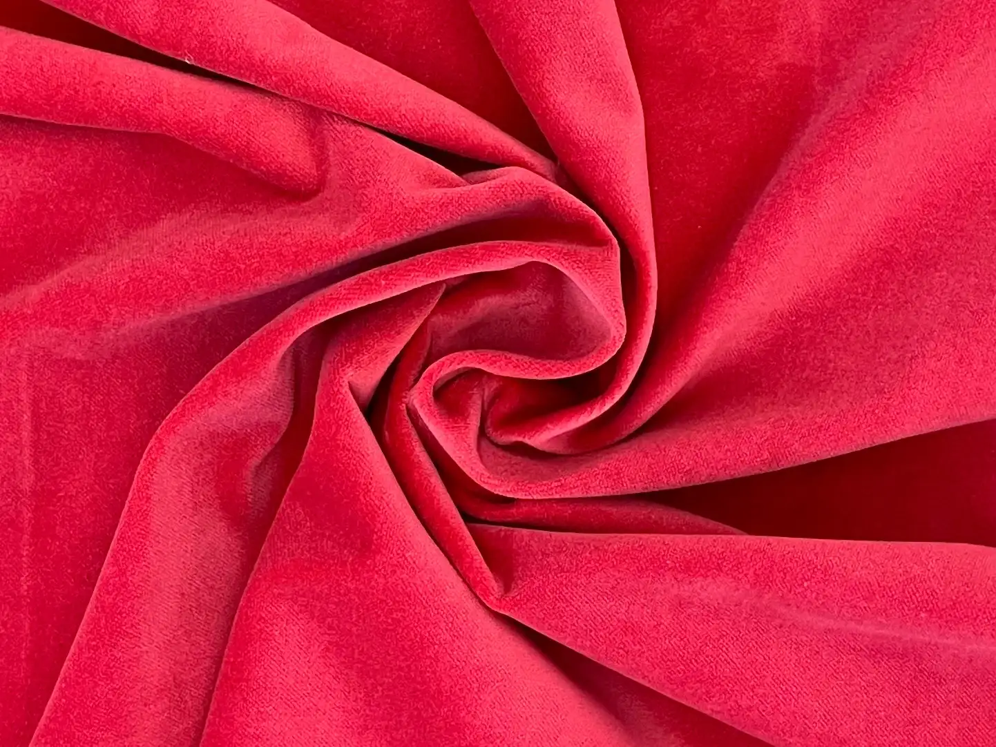 Pure Cotton Velvet in Red