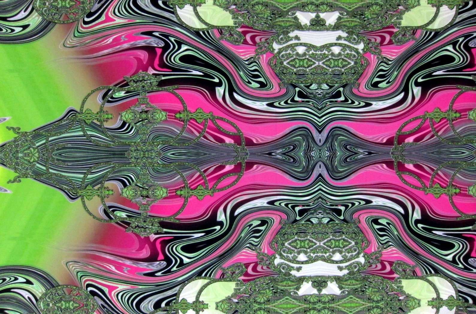 Scuba Knit Panel With Psychedelic Deco Print