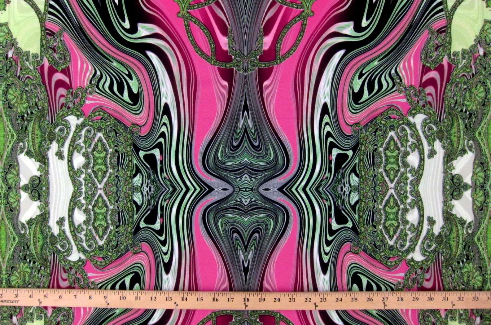 Scuba Knit Panel With Psychedelic Deco Print