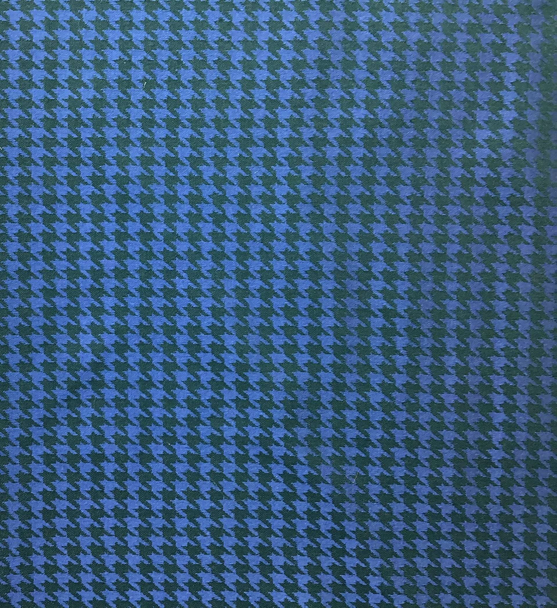 Silk & Wool Jacquard Houndstooth Pattern In Lake